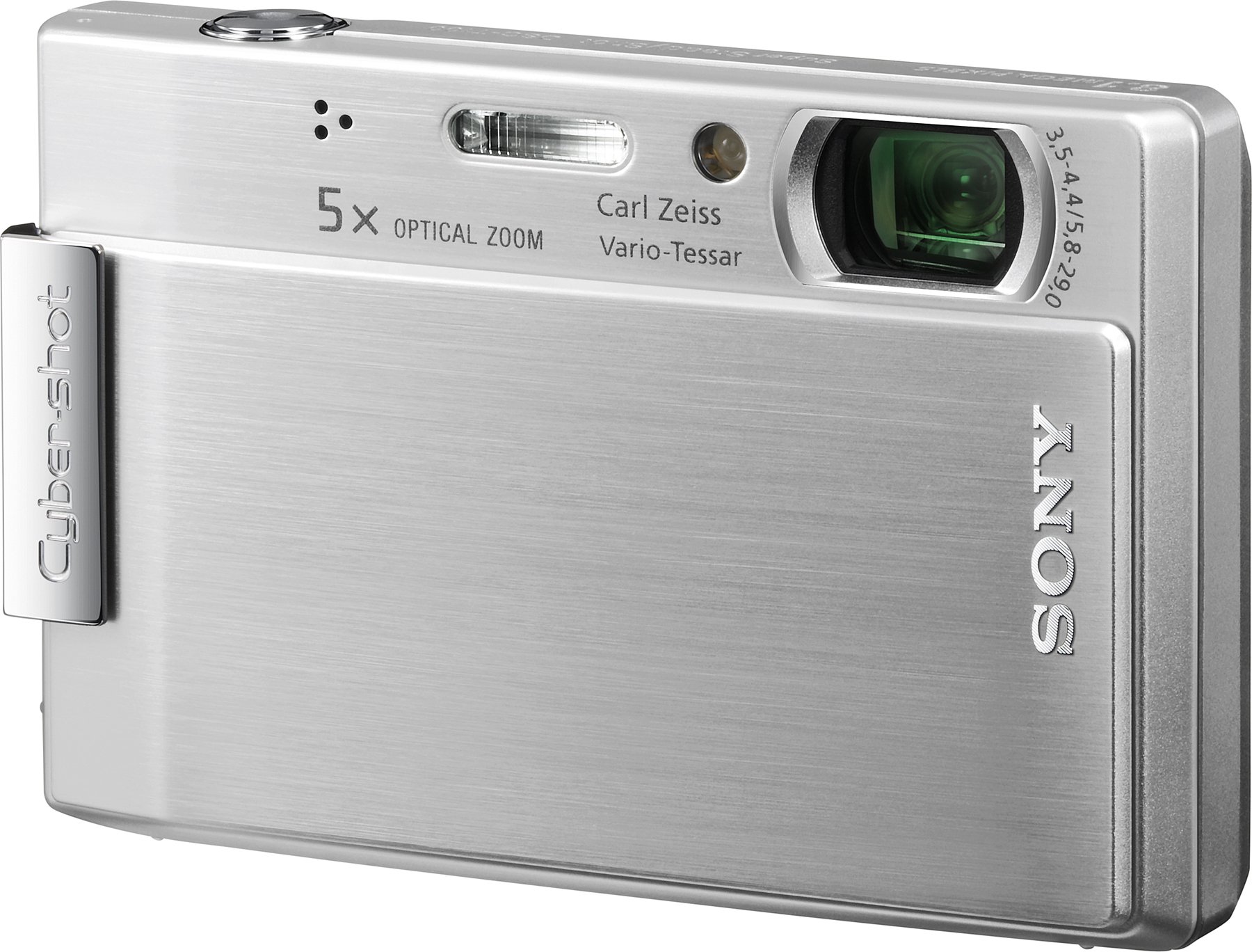 Sony Cybershot DSC-T100 8MP Digital Camera with 5x Optical Zoom & Super Steady Shot - Silver | Compact Point & Shoot for Travel, Vlogging & Everyday Photography