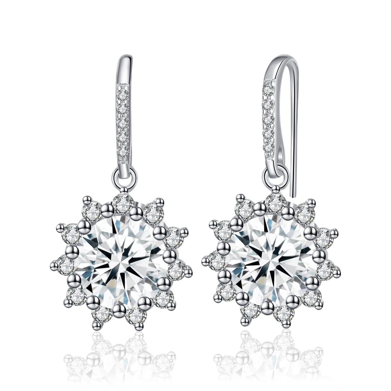 1Ct-3Ct Moissanite Hoop Drop Earrings for Women - Elegant Anniversary Jewelry, Birthday & Valentine's Day Gifts for Wife, Girlfriend or Mom | Perfect for Date Nights, Weddings & Special Occasions