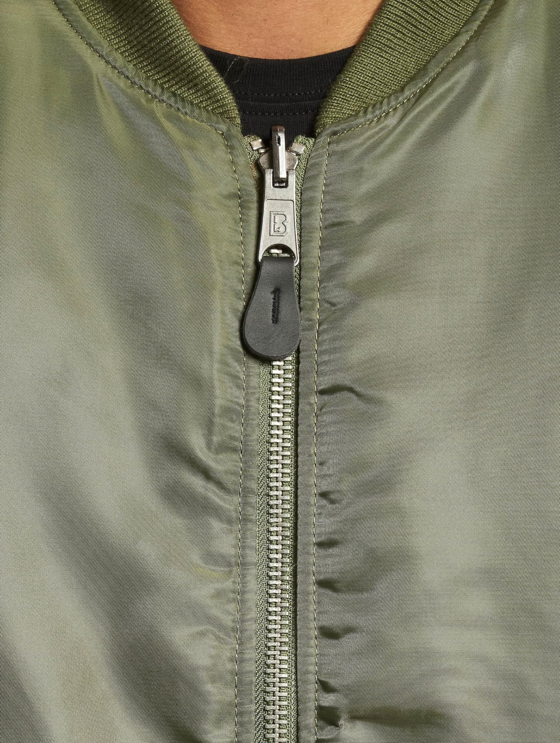 Brandit Men's MA-1 Bomber Jacket - Olive Green Military Flight Jacket for Men | Lightweight, Water-Resistant | Casual Wear, Street Style, Outdoor Adventures