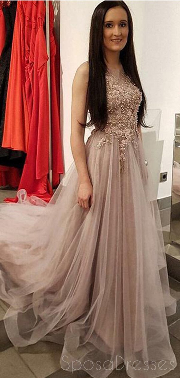 Elegant Lace Beaded Jewel Neck Long Evening Prom Dresses for Women | Sweet 16 Dresses | Formal Gown for Homecoming, Wedding, and Special Occasions