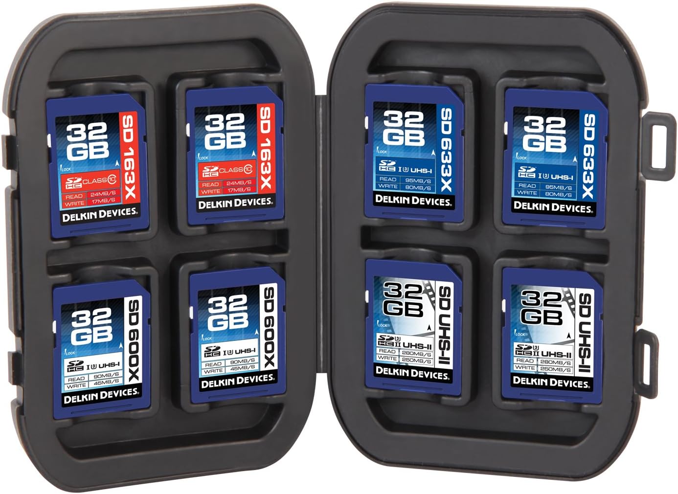 Delkin SD Card Storage Totes - Waterproof & Shockproof Memory Card Organizer Case for Camera, GoPro, DSLR - Perfect for Travel, Photography & Outdoor Adventures (Black)