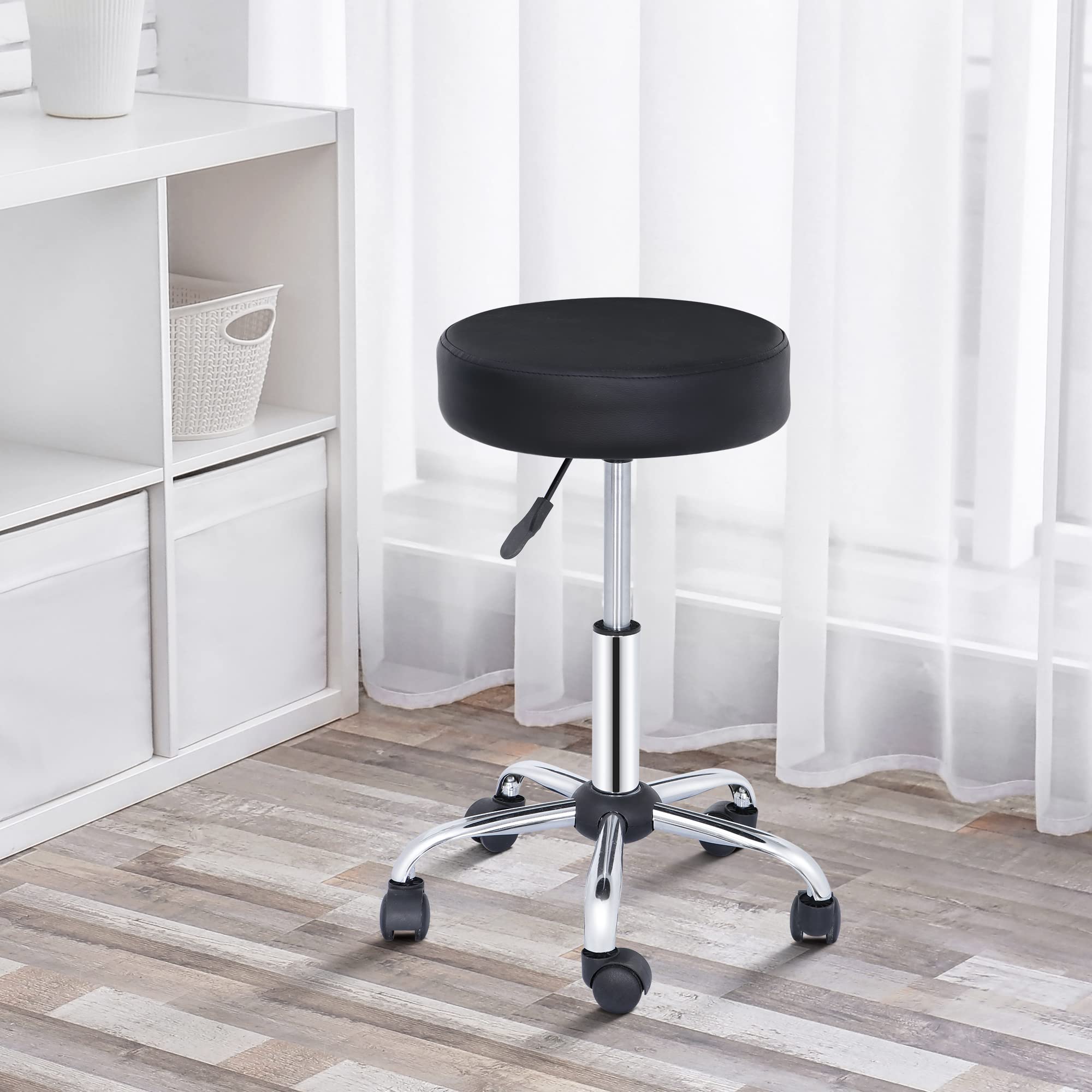 ZENY Hydraulic Adjustable Rolling Stool - 360° Swivel Salon Chair with Wheels for Salon, Spa, Tattoo Studio, Medical Office, Kitchen & Shop | Ergonomic Stool for Hairdressers, Chefs & Professionals