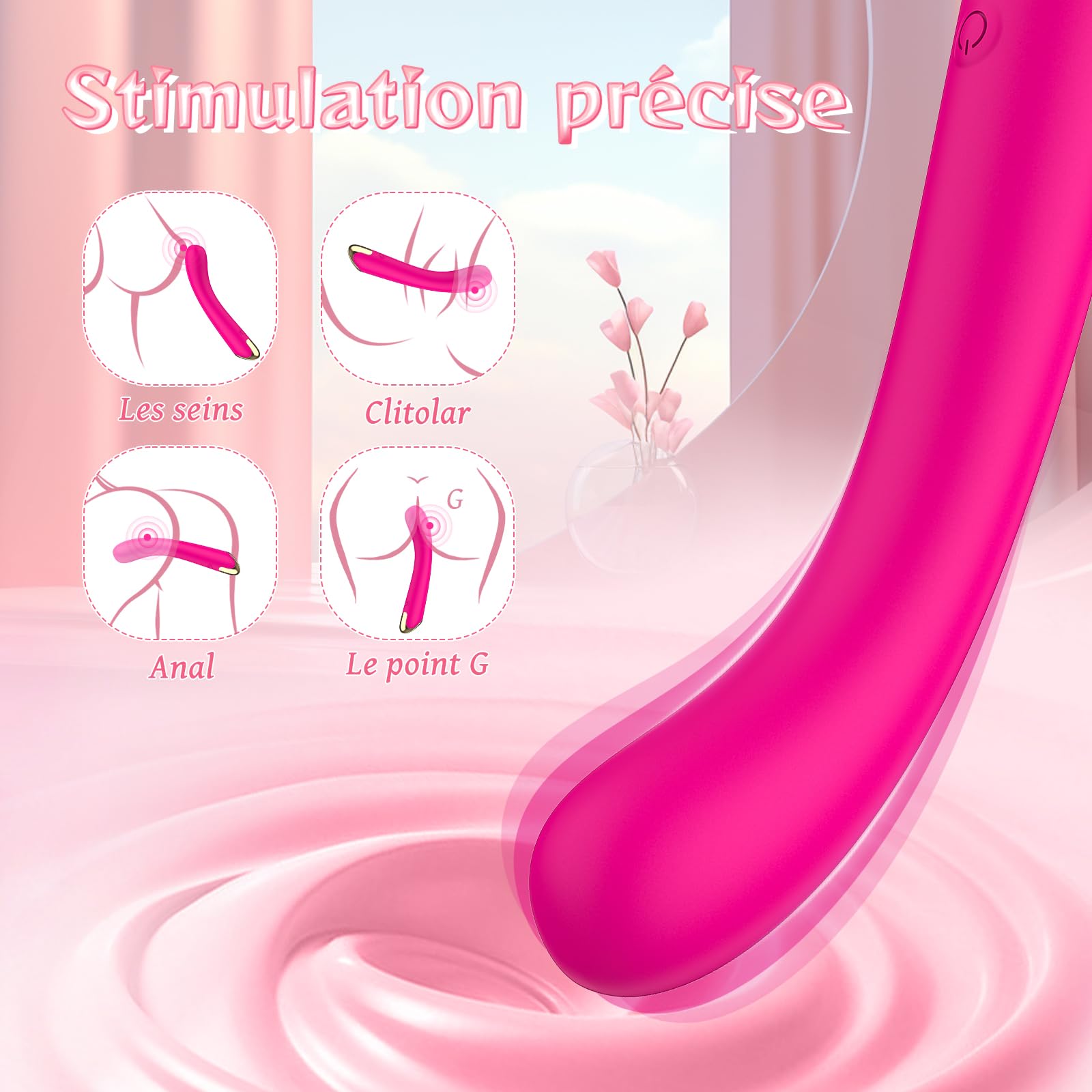 Clitoral Vibrator for Women with 10 Vibration Modes, G Spot & Clit Stimulator, Rechargeable Waterproof Sex Toy for Vaginal & Clitoral Pleasure - Perfect for Solo Play & Couples Foreplay (ROSA-Q2)