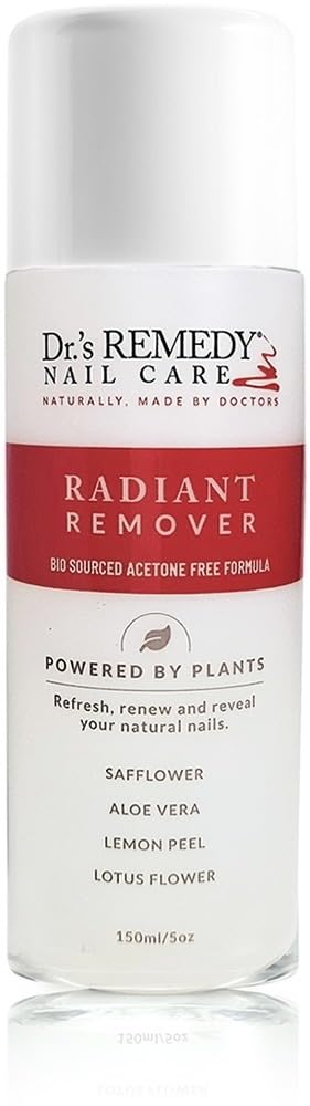 Dr.'s Remedy Natural Organic Enriched Non-Acetone Nail Polish Remover - Plant-Based Nail Strengthener for Healthy Nails & Cuticles | Non-Toxic, Moisturizing, Hydrating & Gentle Formula | Perfect for At-Home Manicures & Nail Care Routine