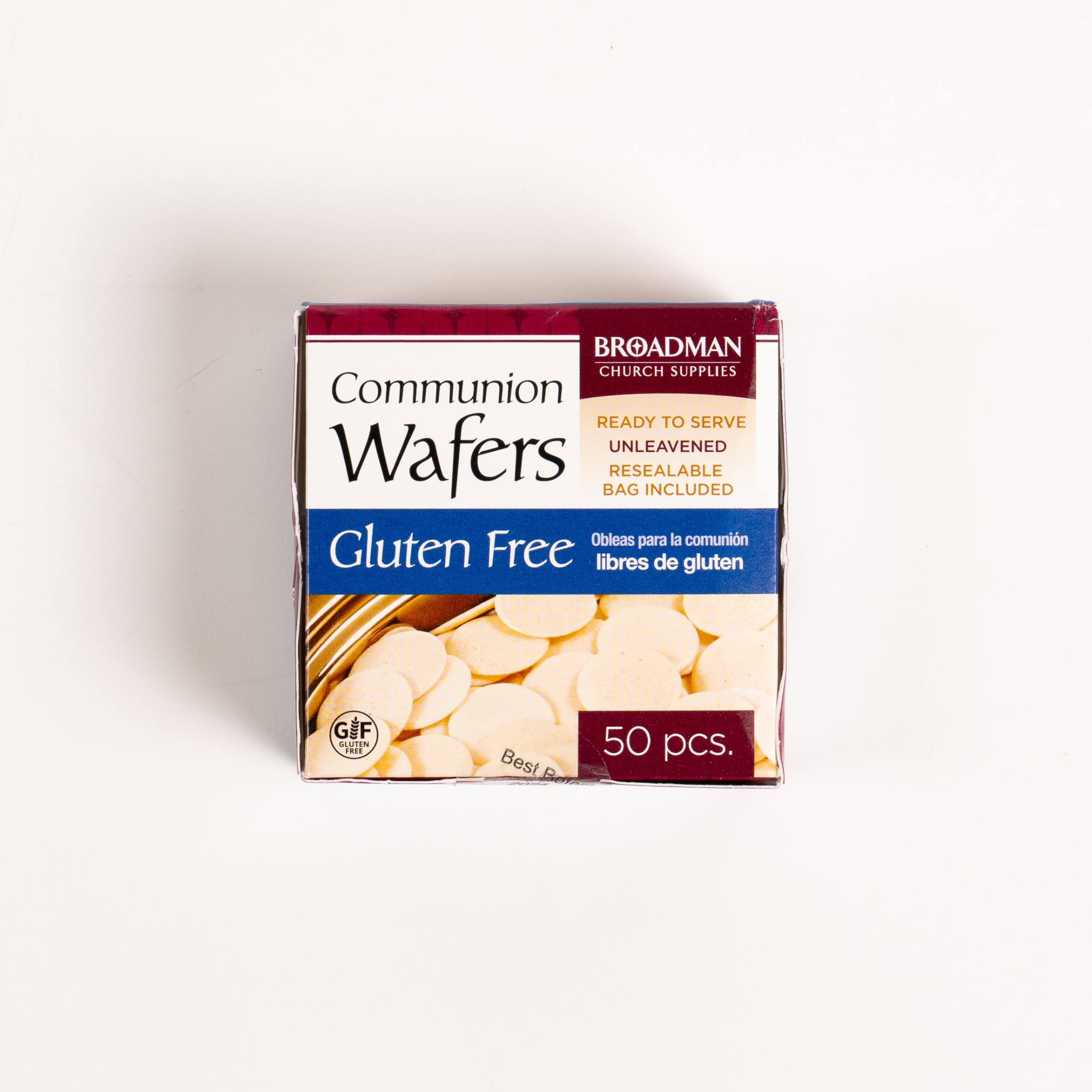 Broadman Church Supplies Gluten Free Communion Wafers - 50 Count Pack for Holy Eucharist & Church Services