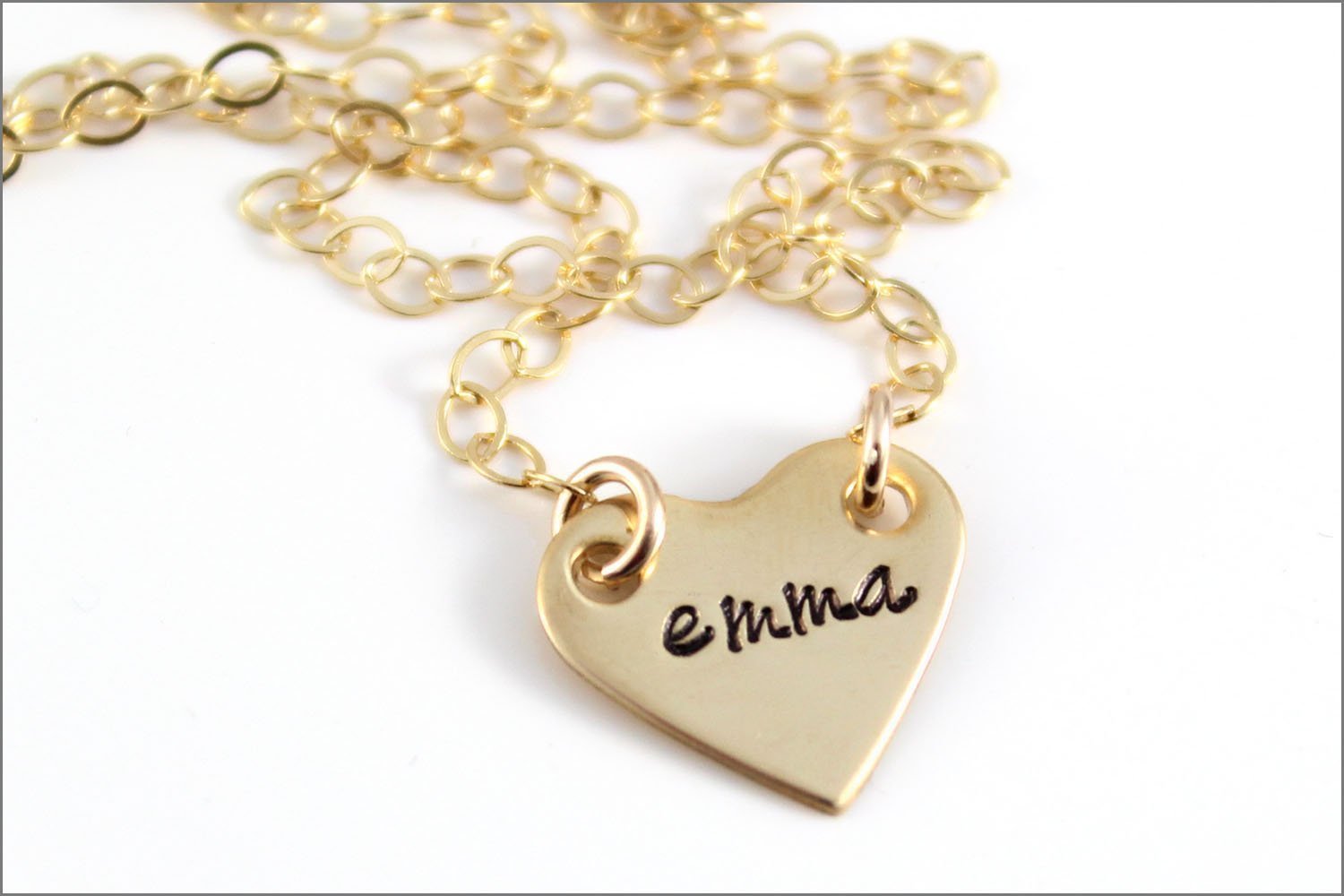 Gold Heart Name Necklace for Girls - Personalized Custom Name Jewelry, Small Dainty Necklace for Kids, Birthday Gift for Daughter, Sister, or Friend | Perfect for Birthdays, Graduations, and Special Occasions