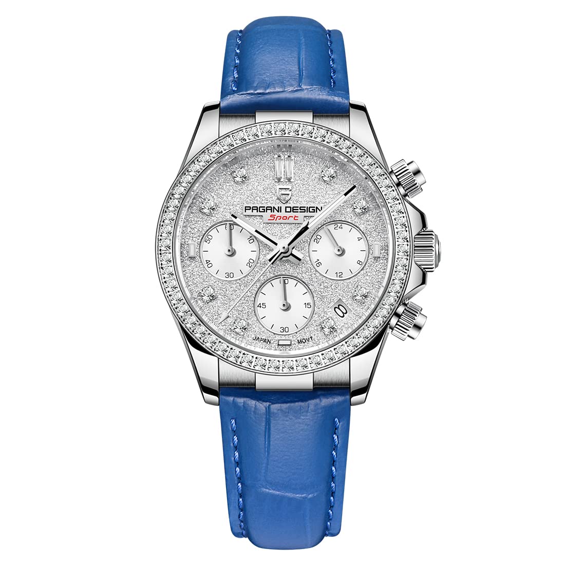Pagani Design 2022 Luxury Women's Watch with Crystal Diamonds - Waterproof Fashion Wristwatch for Women - Perfect for Office, Party & Everyday Wear
