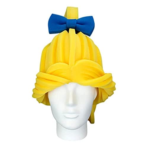 Foam Party Hats: Fun Ponytail Foam Wig for Cosplay, Drag Queen Performances & Crazy Hat Day - Colorful Wig with Bow - Perfect for Halloween, Themed Parties & Festive Celebrations