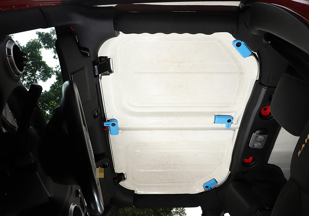 2007-2017 Jeep Wrangler JK Interior Accessories - ABS Hard Top Removable Switch Trim Cover & Decorative Panel in Light Blue | Upgrade Your Off-Road Vehicle Interior