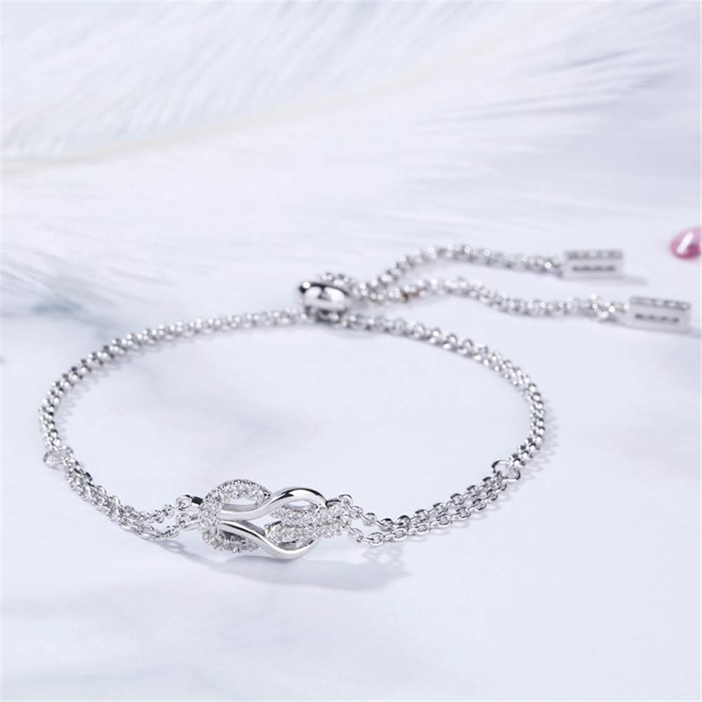 Jeulia Infinity Love Sterling Silver Bracelet - Handmade Adjustable Bracelet for Women, Mothers, Brides & Girls - Elegant Gift Box Included - Perfect for Anniversaries, Valentine's Day & Special Occasions