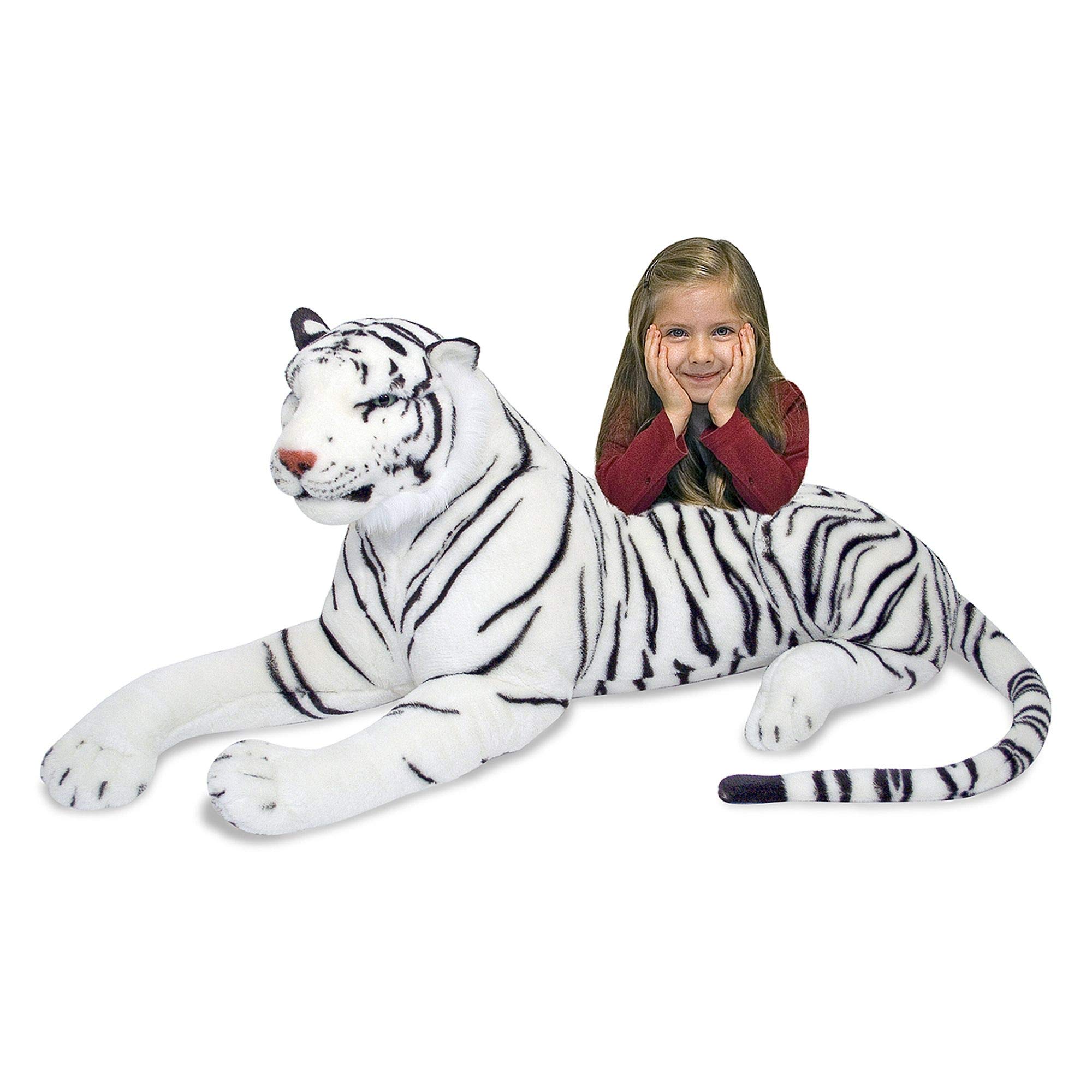 Melissa & Doug White Tiger Plush Stuffed Animal - Soft & Cuddly Toy for Kids, Boys & Girls - Perfect Gift for Birthdays, Christmas & Playtime Fun