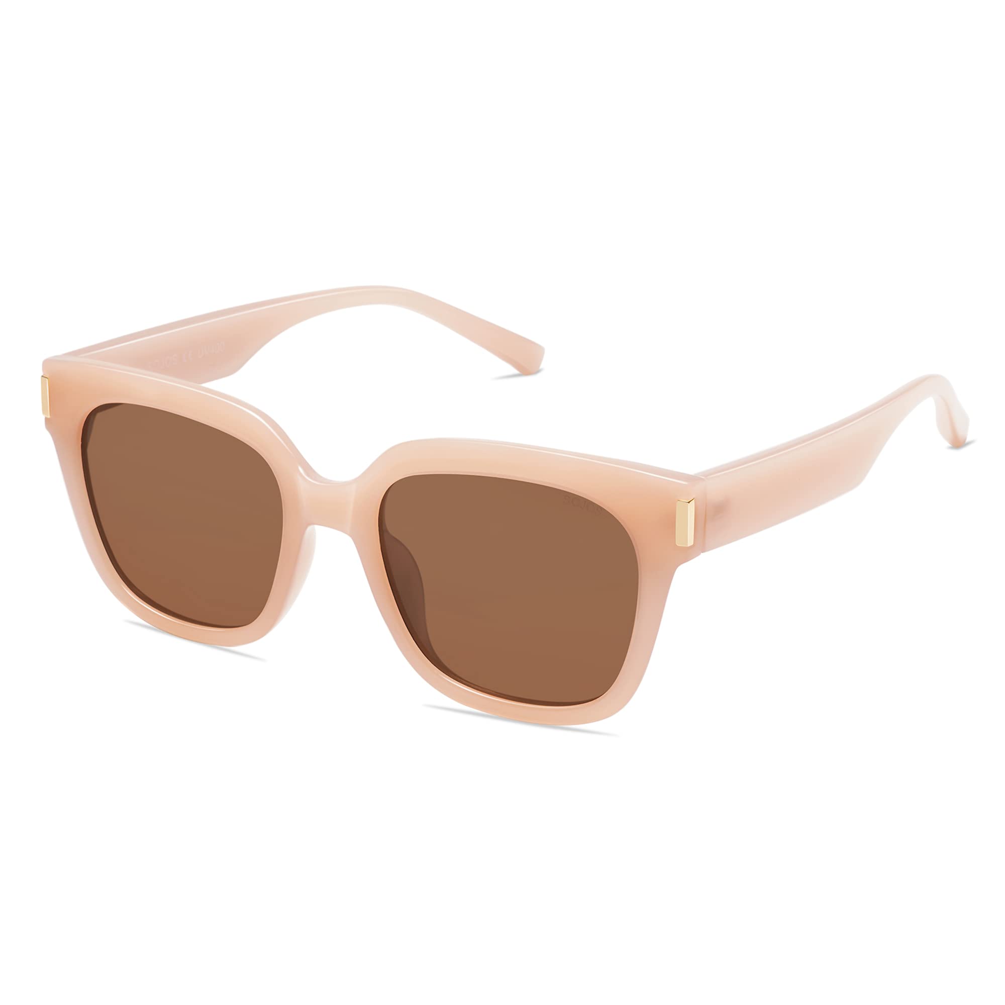 SOJOS Classic Polarized Square Frame Sunglasses for Women & Men - UV Protection Trendy Unisex Shades SJ2149 | Perfect for Driving, Beach & Outdoor Activities