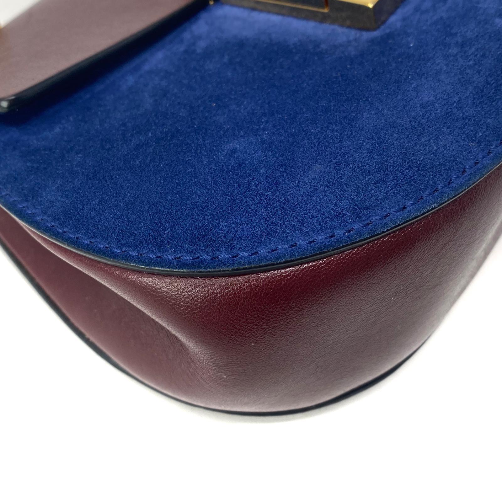 Chloe Burgundy & Navy Mini Drew Bag - Stylish Crossbody Purse for Women, Perfect for Parties, Dates & Everyday Use