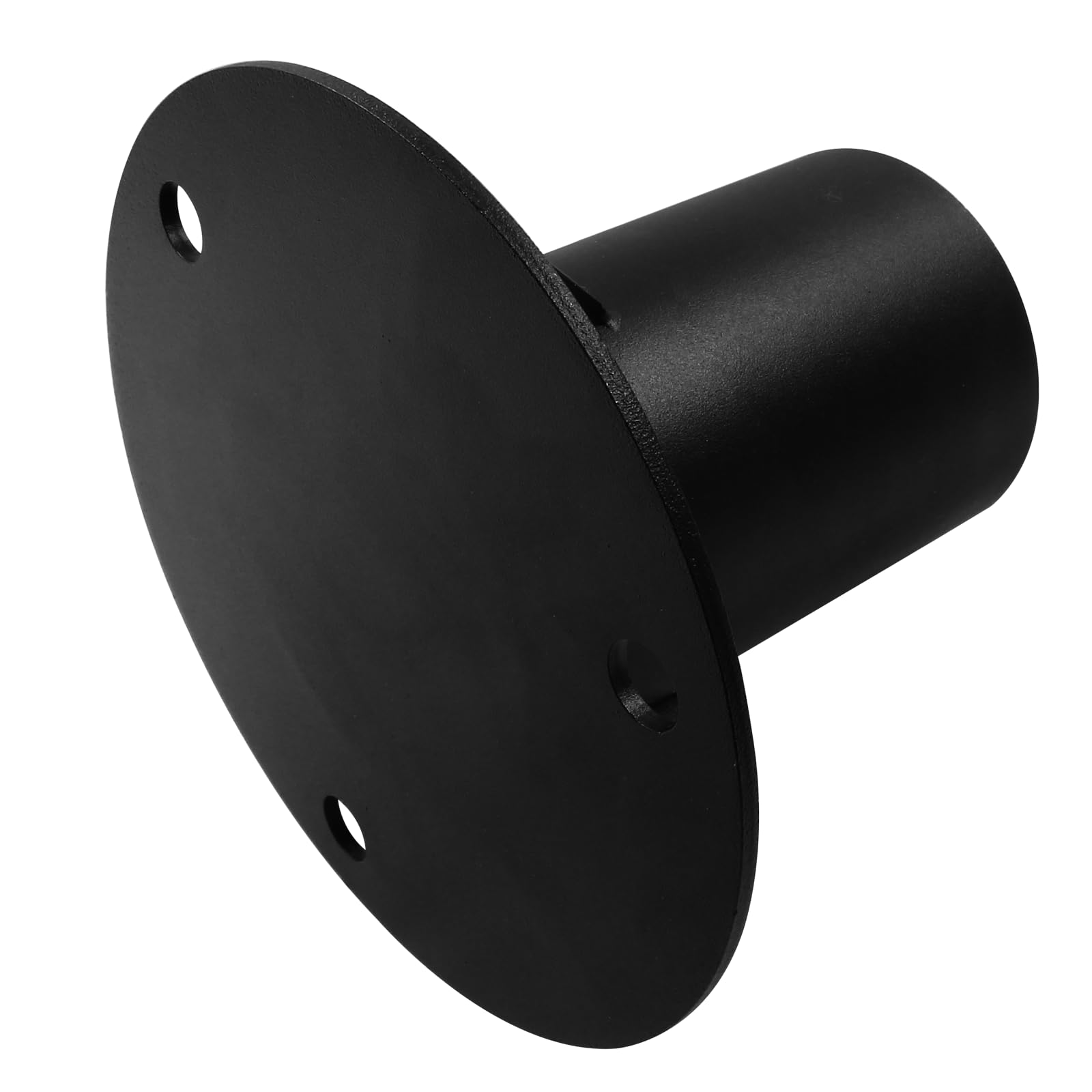 65mm Round Chain Link Fence Post Pole Flange Base - Black Steel Floor Flange for Concrete Mounting (2.5 Inch) - Durable Mailbox, Fence & Flag Pole Bracket for Outdoor Security & Decoration