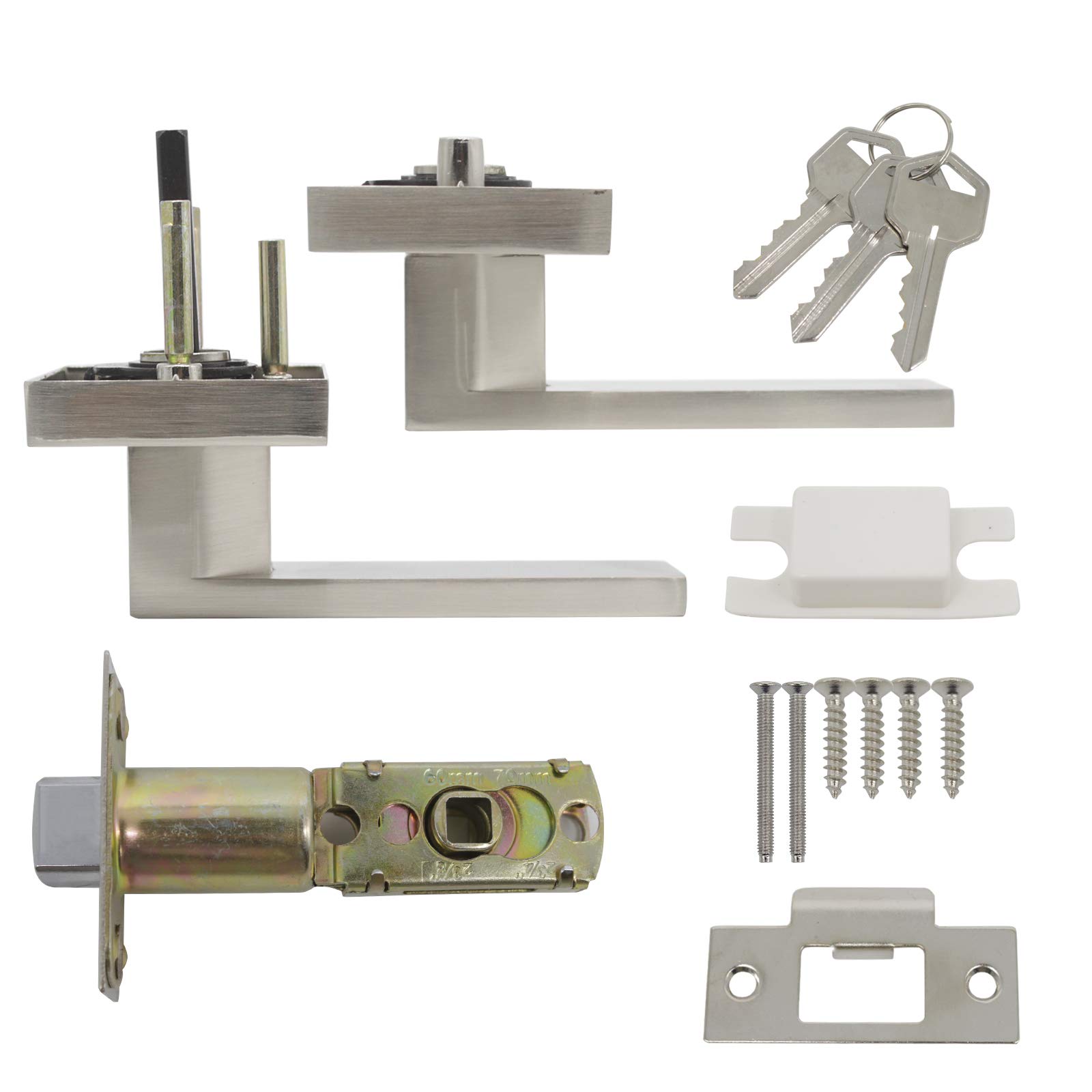 Gobrico 10-Pack Passage Door Lockset - Straight Style Levers with Square Rosette for Interior Doors, Hallways & Closets | Durable & Easy Installation for Home, Office & Apartment Security