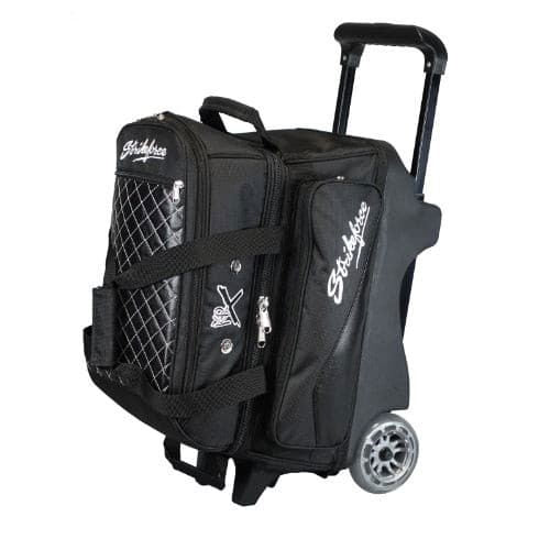 KR Strikeforce Royal Flush Black Double Roller Bowling Bag - Premium Bowling Equipment for Professional & League Bowlers - Perfect for Tournaments, Practice & Travel