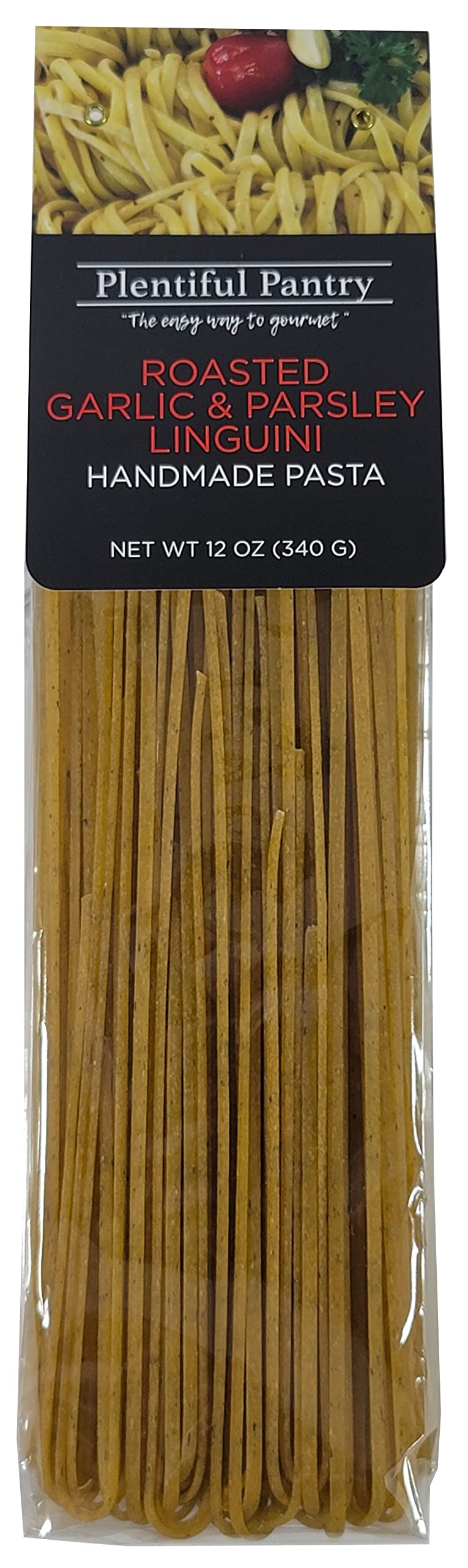 Premium Handmade Roasted Garlic Parsley Linguine Pasta - 12oz Artisan Italian Pasta, Ready in 2-3 Minutes | Perfect for Quick Dinners, Date Nights & Gourmet Italian Meals