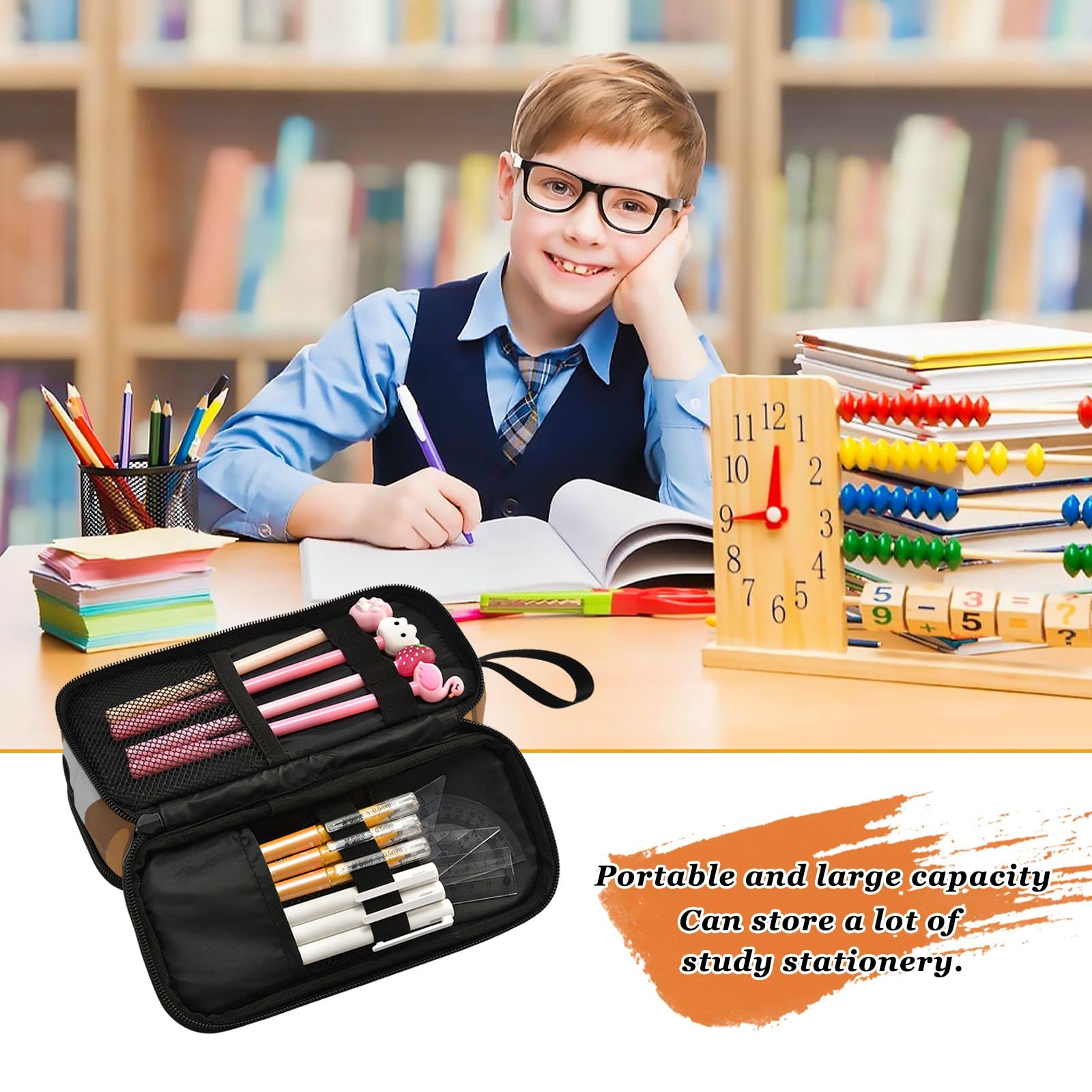 Beagle Puppy Dog Pencil Case - Large Capacity for School & Office
