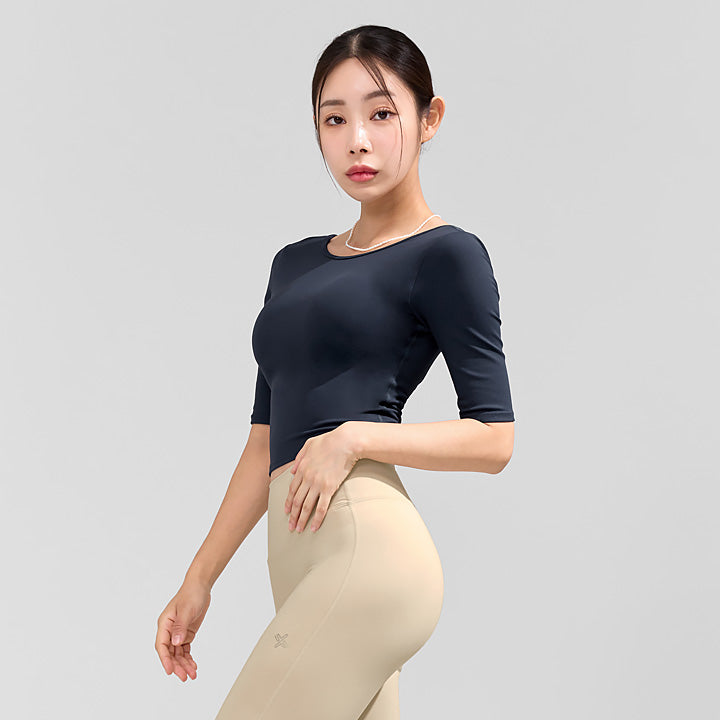 Inpad Women's Wide Neck Short Sleeve T-Shirt - Soft Cotton Casual Top for Everyday Wear | Perfect for Work, Outings & Relaxing at Home