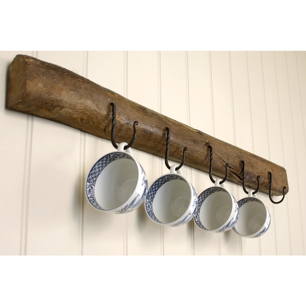 Forged Black Beeswax Cup Hooks - Heavy Duty Rustproof Hooks for Kitchen, Bathroom & Home Organization