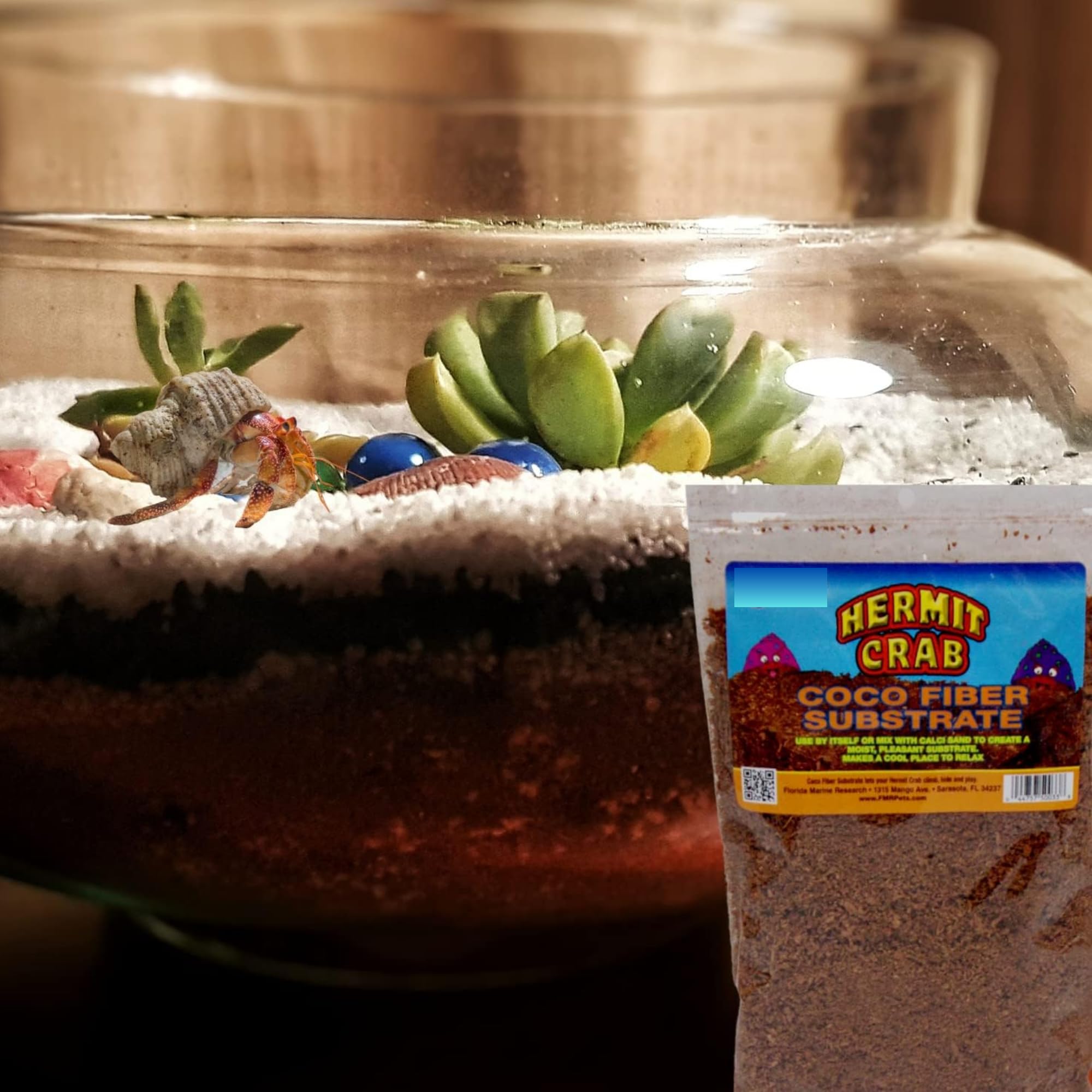 Natural Terrarium Supplies for Hermit Crabs & Reptiles - 2lb Loose Coconut Fiber Substrate, Sand Bag & Scooper Sifter Kit | Bulk Reptile Habitat Accessories | Perfect for Hermit Crab Tanks, Bearded Dragon Enclosures & Reptile Terrariums