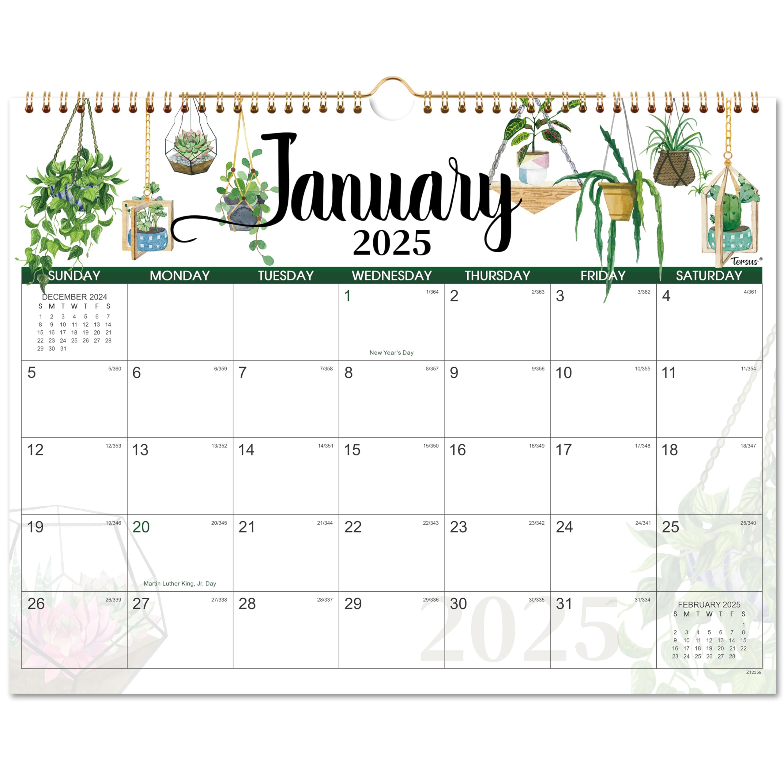 2025 Wall Calendar - 12 Month Large Format Planner (14.8