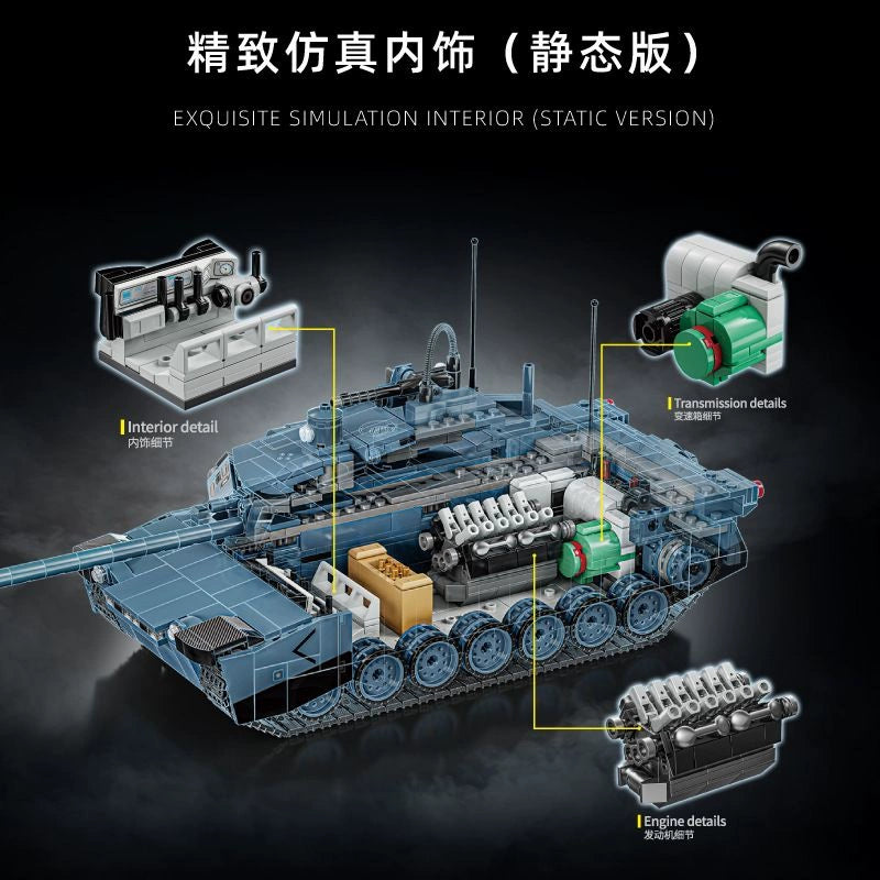 2116-Piece 12GO 96005 Abrams X Building Blocks Set - Military Tank Model Kit for Adults & Kids - Creative STEM Toy for Collectors & Builders (Perfect for Home Decoration, Gift Giving & Educational Play)