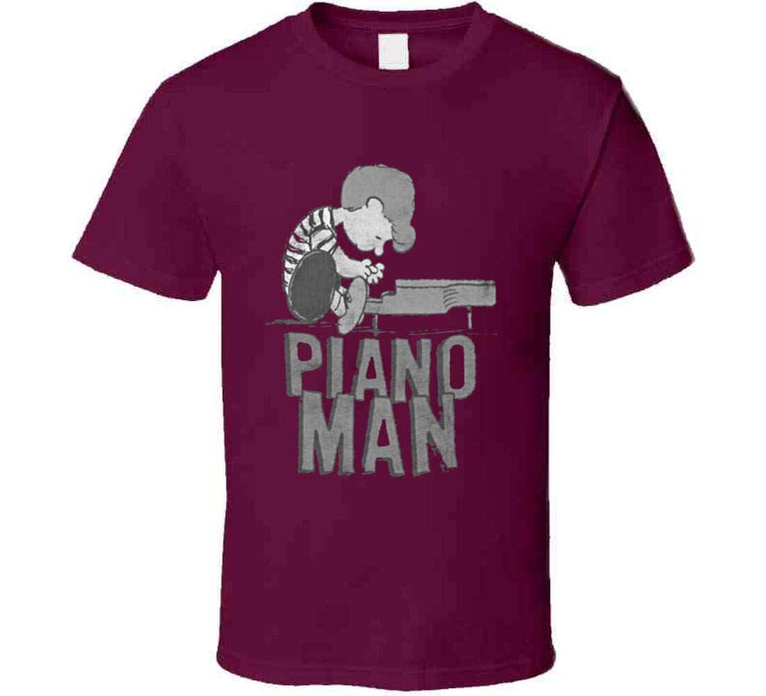 Piano Man - Peanuts Schroeder at The Piano T-Shirt | Vintage Cartoon Music Lover Tee | Perfect Gift for Jazz Fans & Peanuts Collectors