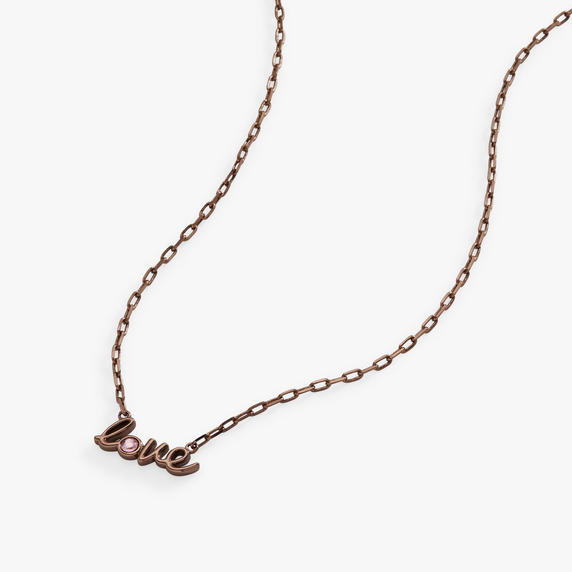 LOVE Script & Crystal Necklace - Adjustable Sterling Silver Pendant for Women - Perfect for Valentine's Day, Anniversary & Romantic Gifts