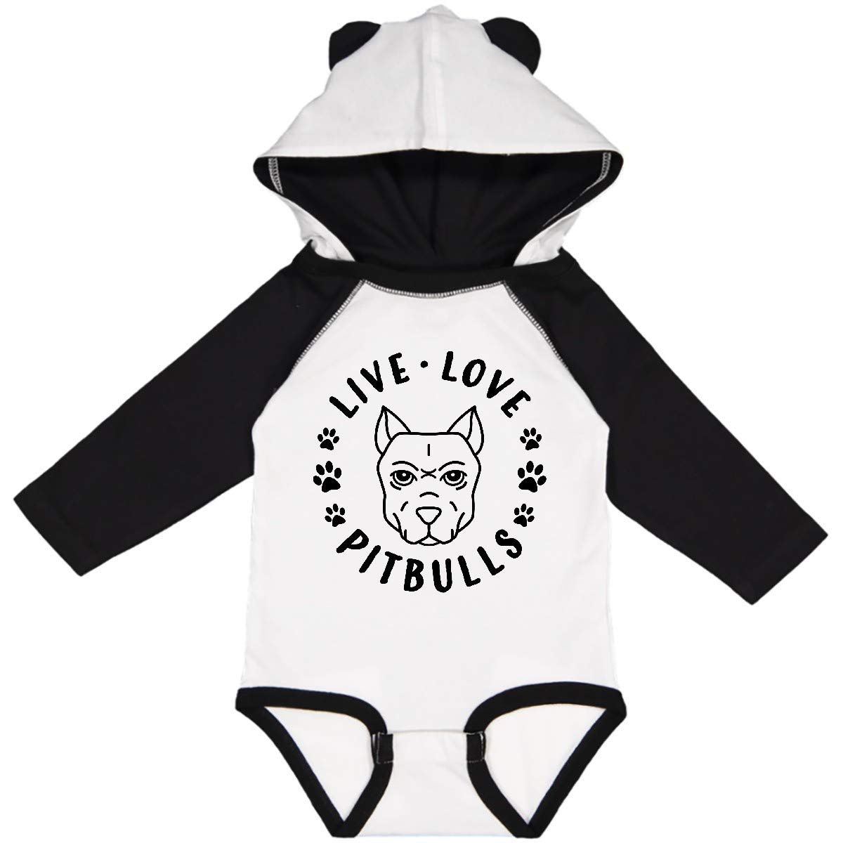 Inktastic Live Love Pitbulls Long Sleeve Baby Bodysuit - Cute Dog Lover Outfit for Infants & Toddlers - Perfect for Playdates, Family Photos & Dog-Themed Parties