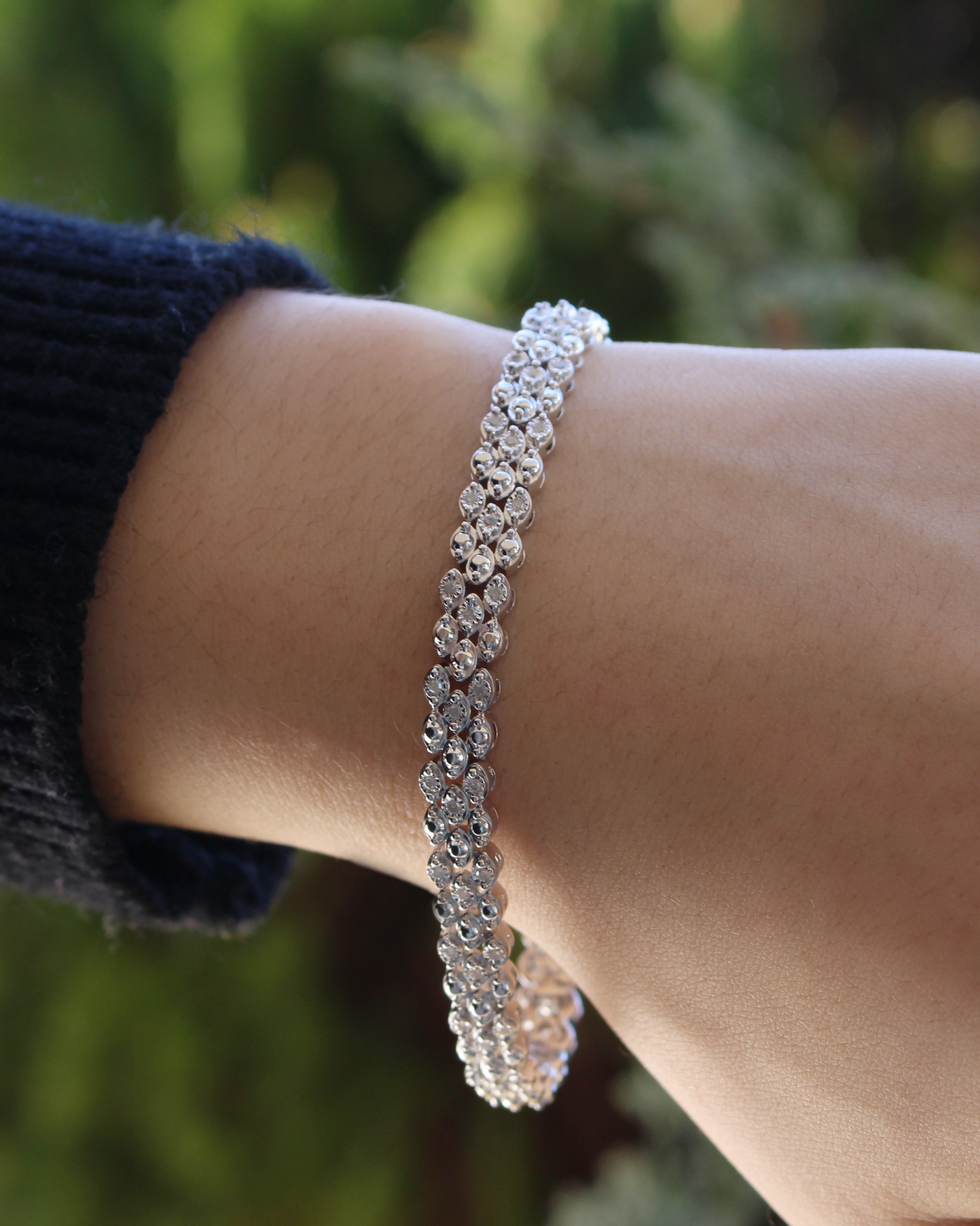 1/2 Carat Diamond Sterling Silver Bracelet 18.5cm - Elegant Jewelry for Women, Perfect for Weddings, Anniversaries & Special Occasions