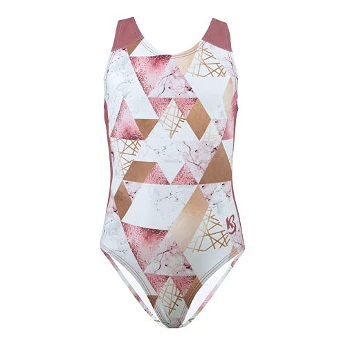 Sparkling Gemstone Rose Girls Gymnastics Leotard - Rhinestone Dance Leotard for Ballet, Cheerleading & Performance