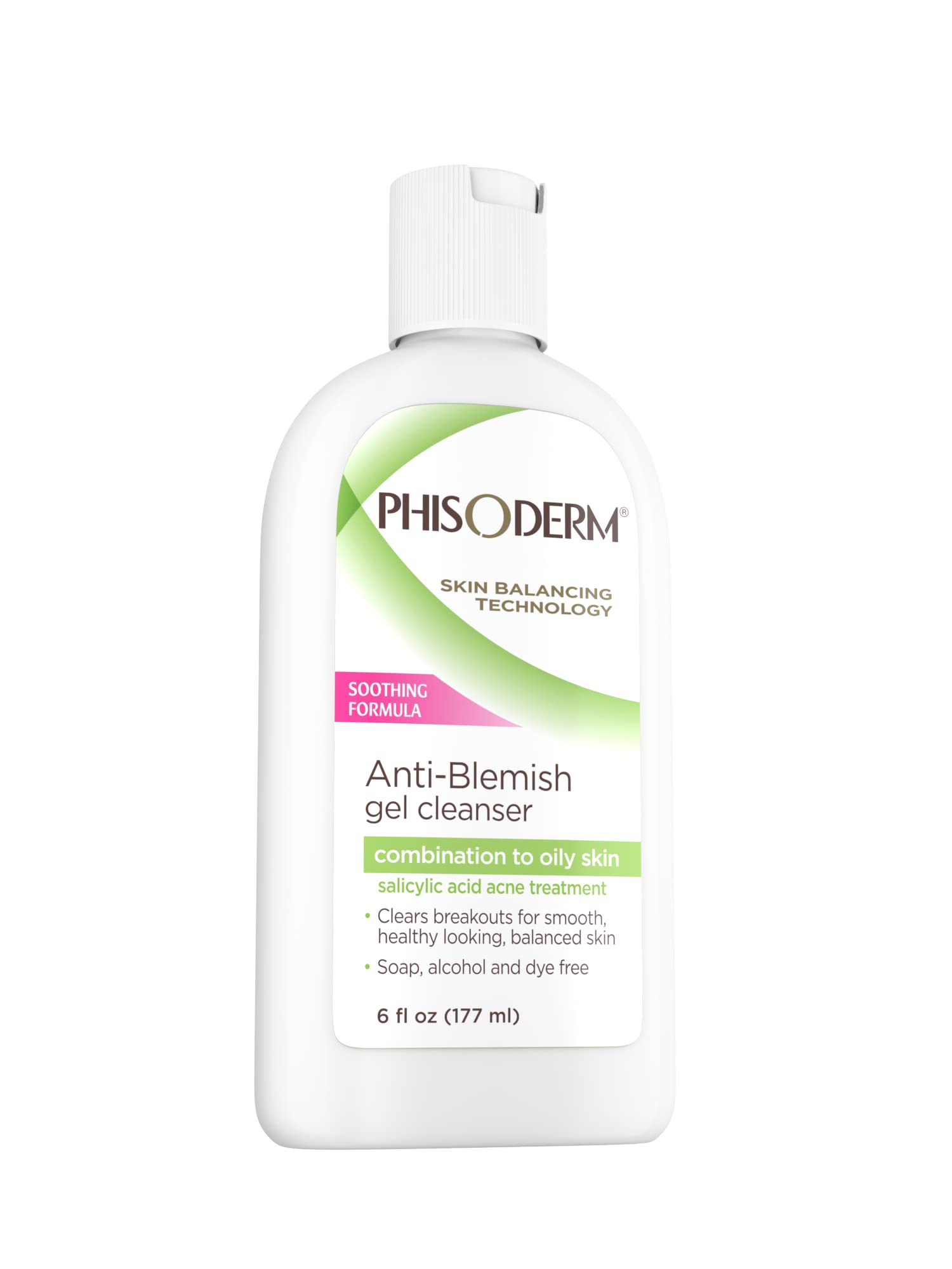 pHisoderm Anti-Blemish Gel Cleanser for Oily, Combination & Acne-Prone Skin - 6 fl oz (Pack of 4) - Deep Cleansing Face Wash for Breakouts, Blackheads & Shine Control - Perfect for Daily Skincare Routine & Travel