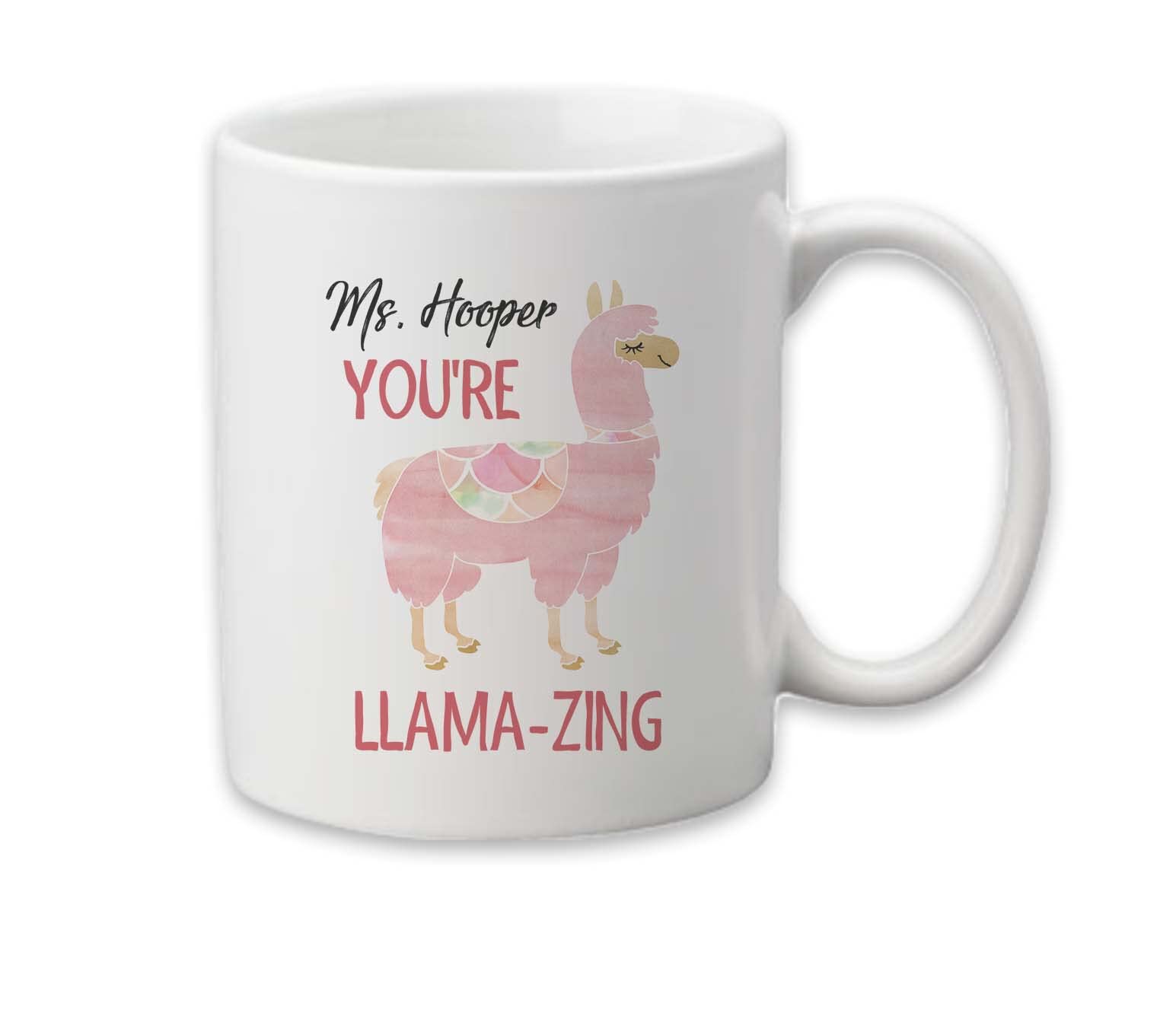 You're Llamazing Coffee Mug - Funny Llama Themed Gift for Women, Best Friends & Teachers - Personalized Ceramic Cup for Coffee, Tea & Hot Drinks - Perfect for Office, Home & Classroom Use