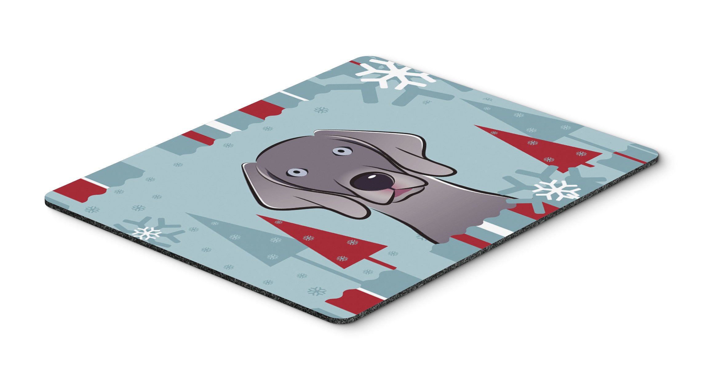 Winter Holiday Weimaraner Mouse Pad & Hot Pad - Large Washable Mouse Mat for Home Office, Gaming, Computer & Laptop - Perfect for Holiday Decor & Workspace