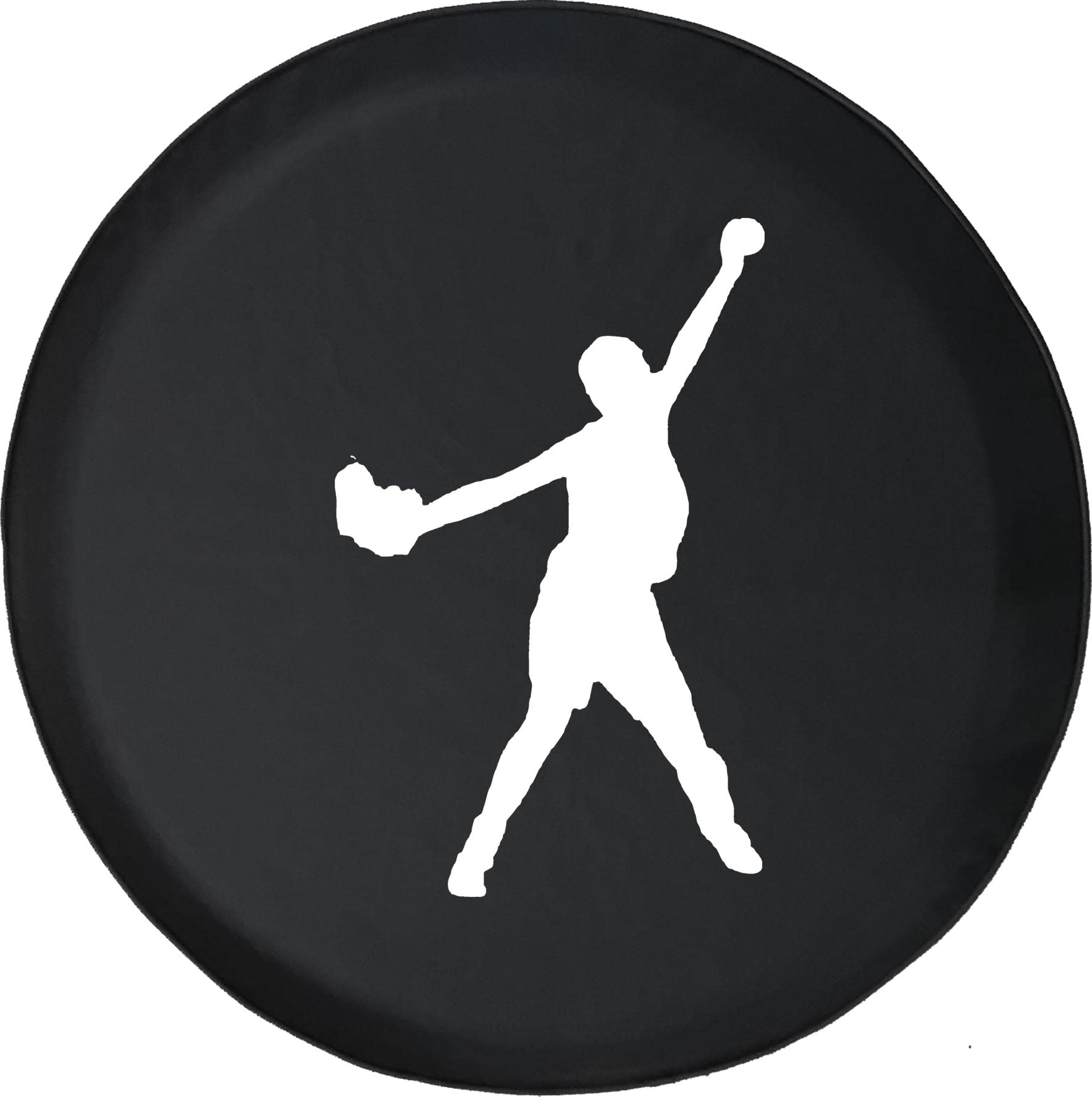 30 Inch Funny Spare Tire Cover for SUV, Truck, RV & Camper - Thick PVC Leather Wheel Protector | Softball Fast Pitch Design | Weatherproof & Durable for Outdoor Adventures