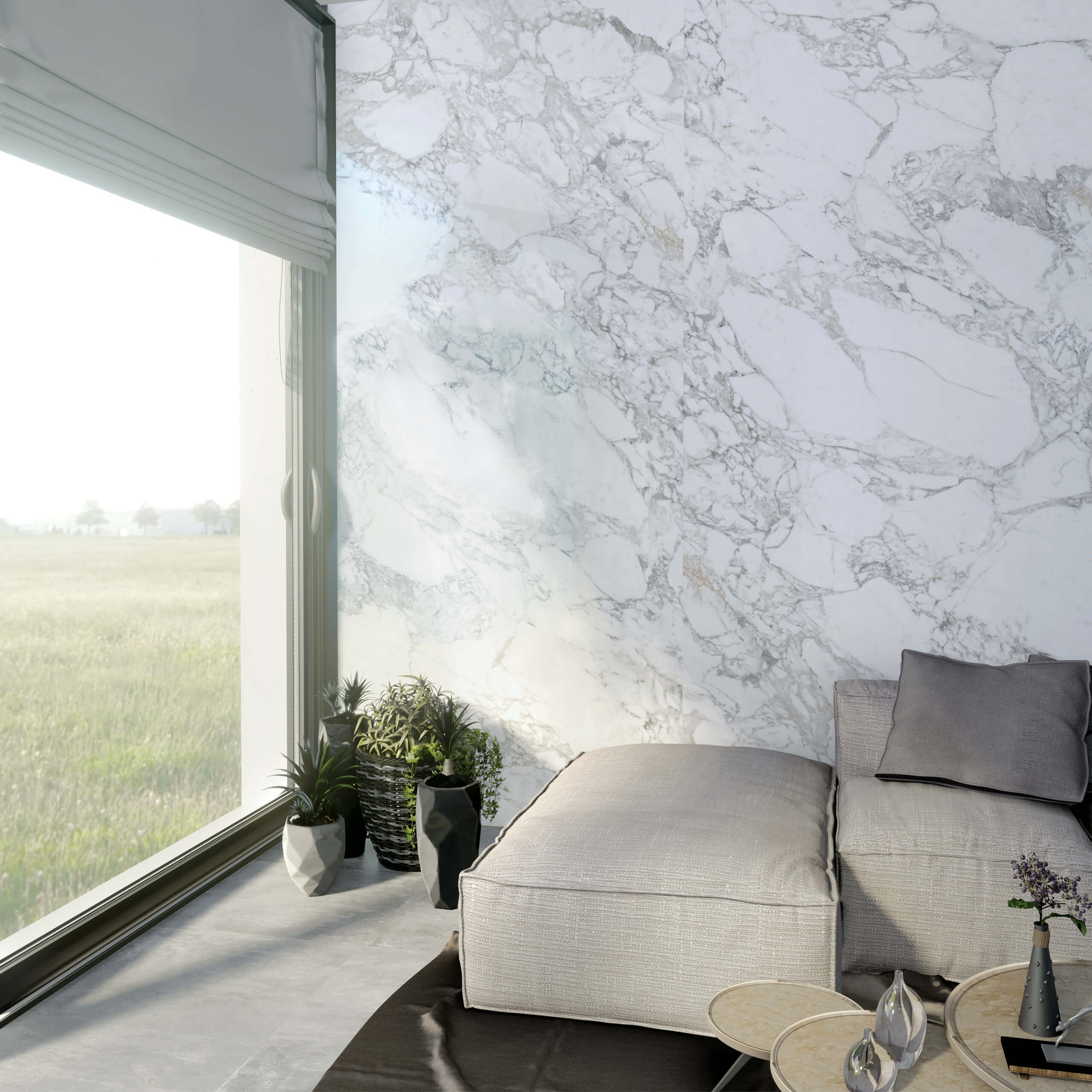 Premium Megaslim Slab Arabescato Marble - 2700x1200x6 mm - Large Thin Porcelain Tile for Kitchen Backsplash, Bathroom Walls & Flooring | Elegant Home & Commercial Use