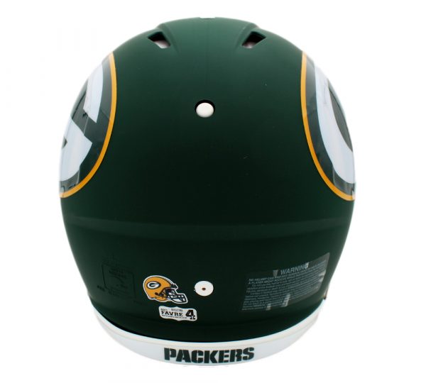 Brett Favre Autographed Green Bay Packers Speed Authentic NFL Helmet - Signed Collectible Football Memorabilia for Fans, Sports Decor, and Man Cave Display