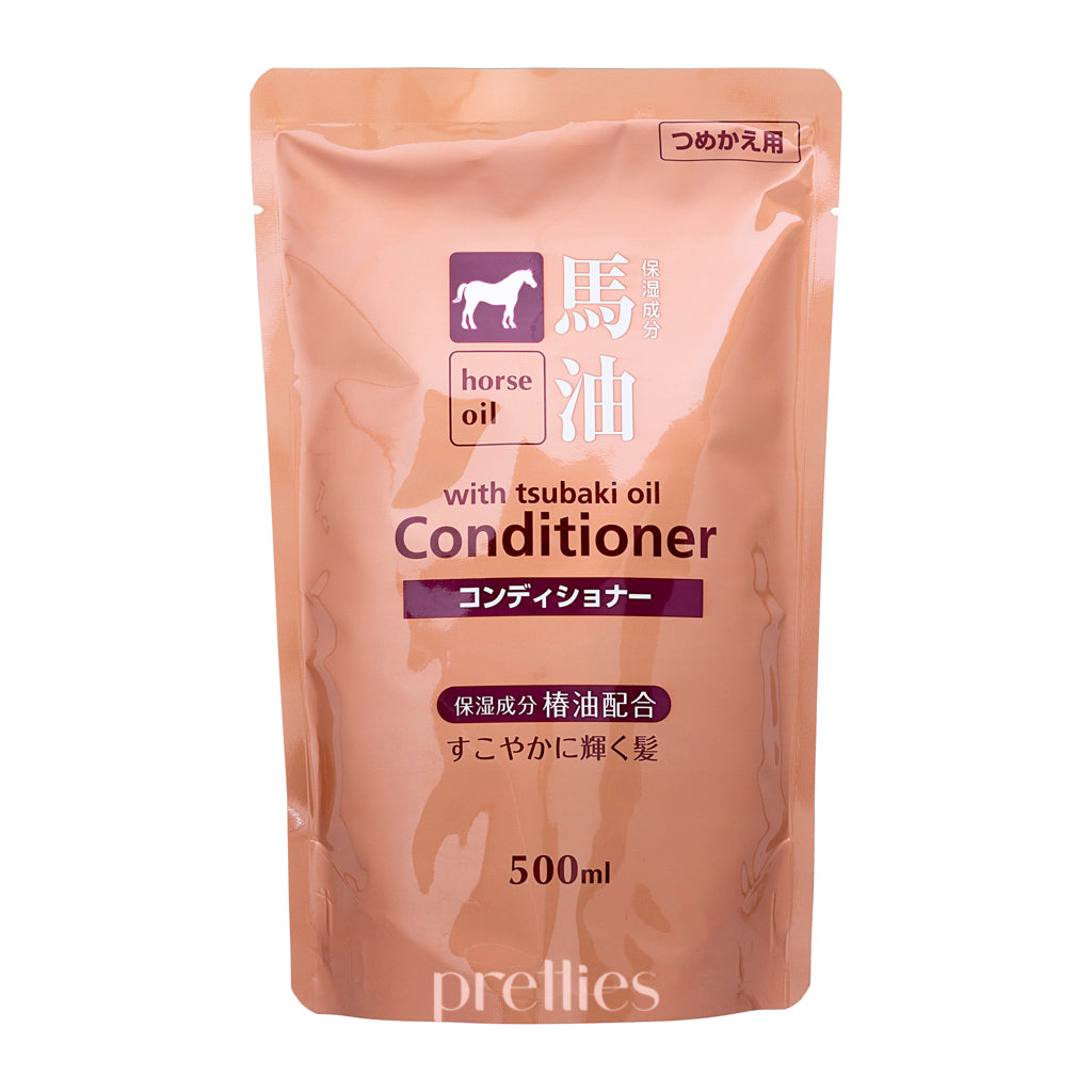Kumano Yushi Horse Oil Hair Conditioner Refill 500ml - Deep Moisturizing & Repair for Dry, Damaged Hair - Perfect for Daily Hair Care & Salon Use