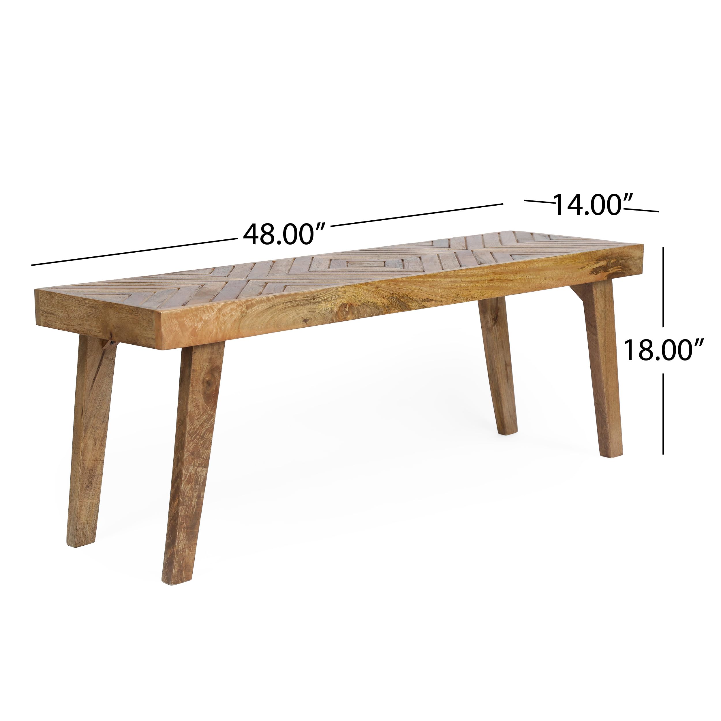 Christopher Knight Home Natural Wooden Bench - Modern & Sturdy Entryway, Living Room, or Bedroom Seating Furniture for Home Decor