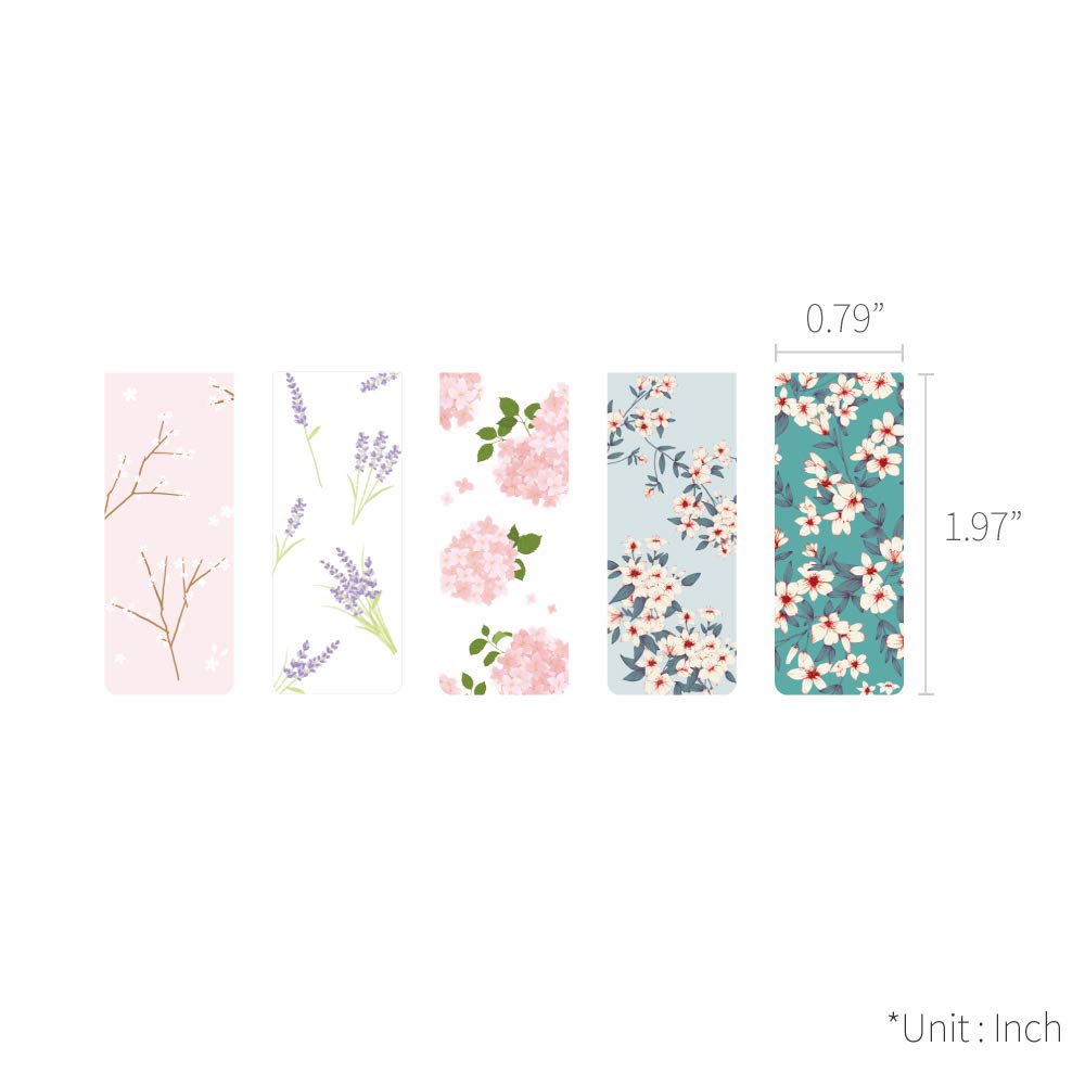 Monolike Magnetic Floral Bookmarks - Set of 5 Elegant Flower Design Page Holders for Books, Journals, Planners & Gifts