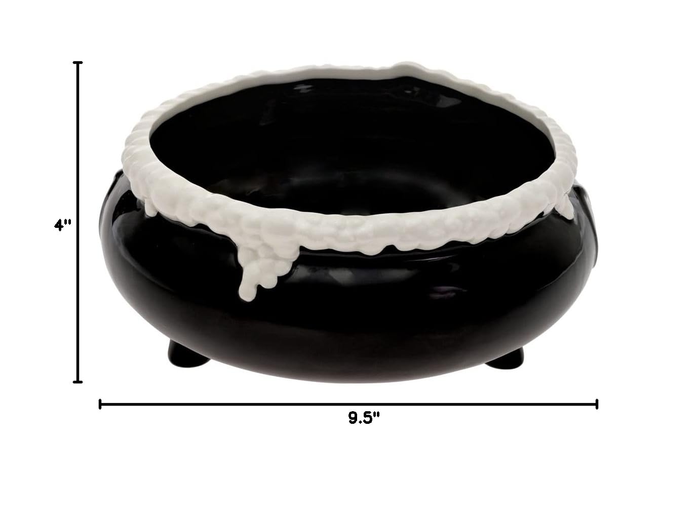 Halloween Party Serving Bowls - 10 Cup Cauldron Dishwasher & Microwave Safe Ceramic Bowls for Halloween Decorations, Parties, and Themed Events