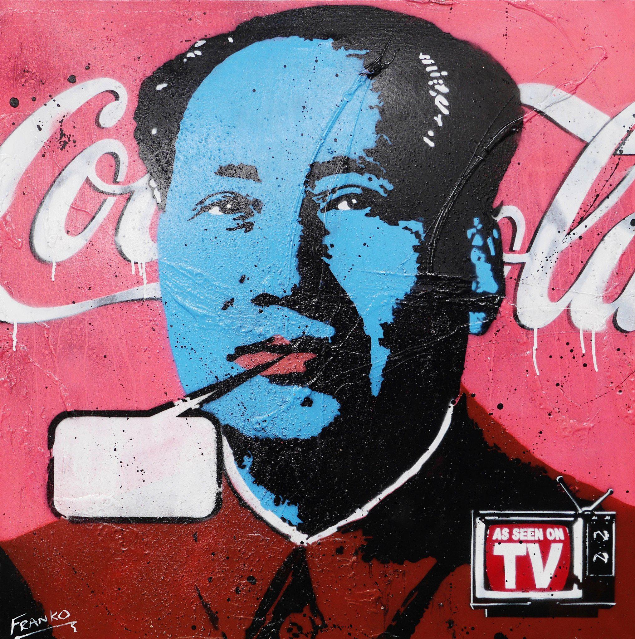 100cm x 100cm Mao Pop Art Canvas Painting - Modern Abstract Wall Decor for Living Room, Bedroom & Office