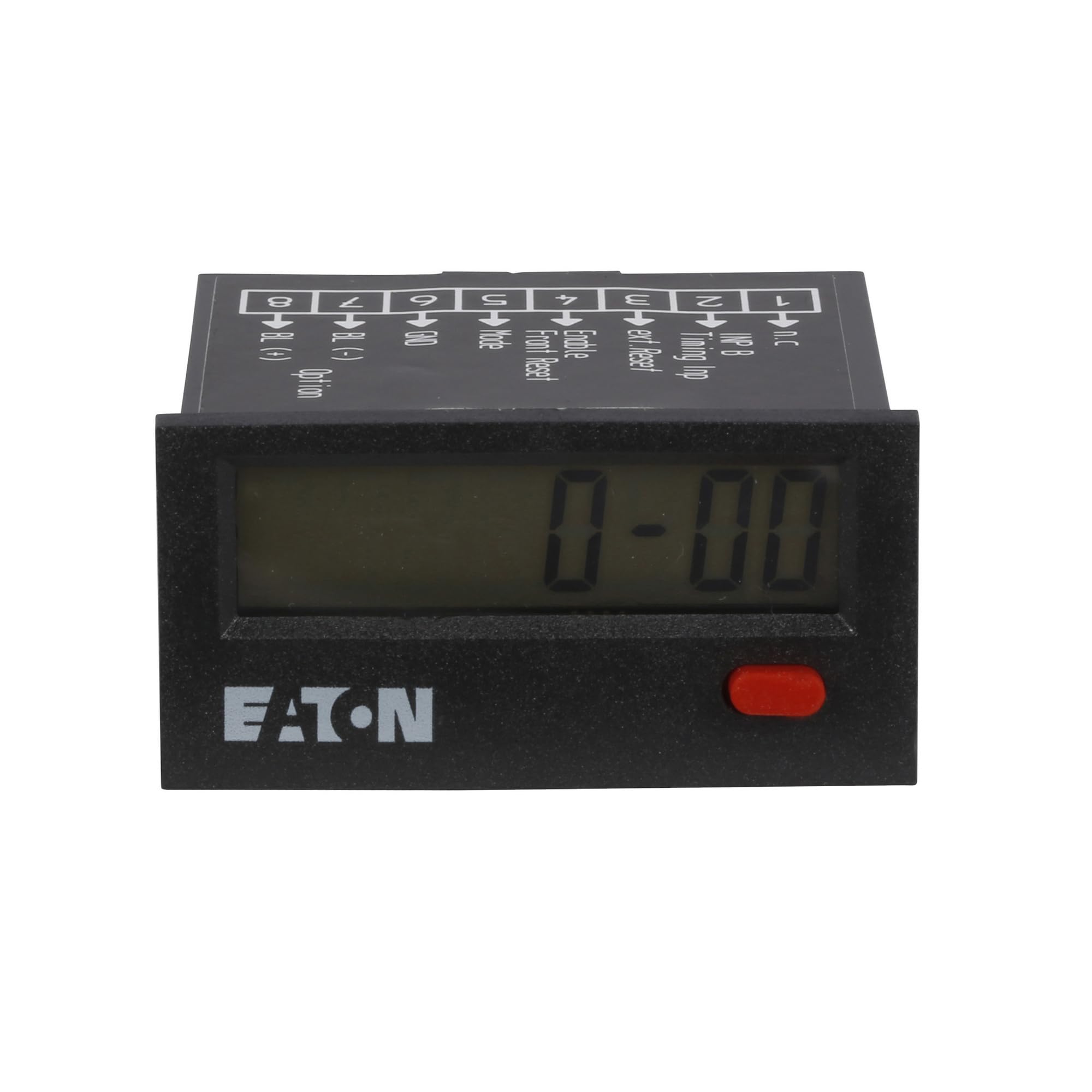 Eaton E5-224-C0458 Digital Timer with LCD Display - 1/32 DIN Size, 8-Digit Countdown/Countup Timer, 10-260V AC/DC Input - Perfect for Industrial Automation, HVAC Systems & Process Control Applications
