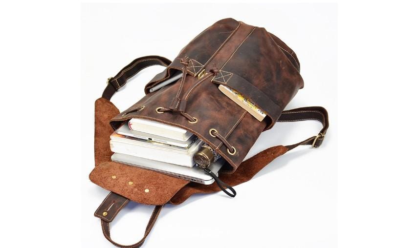 Stylish Rustic Brown Leather Convertible Backpack Purse for Women - Crossbody Shoulder Bag & Fashionable Travel Backpack - Perfect for Work, Travel & Daily Use