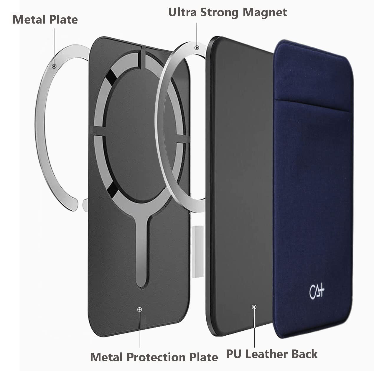 Magnetic Card Holder for iPhone 14 13 12 Pro Max & Samsung Galaxy - Slim Phone Wallet Sticker with Wireless Charging Compatible - Leopard Print Design - Perfect for Travel, Shopping & Contactless Payments