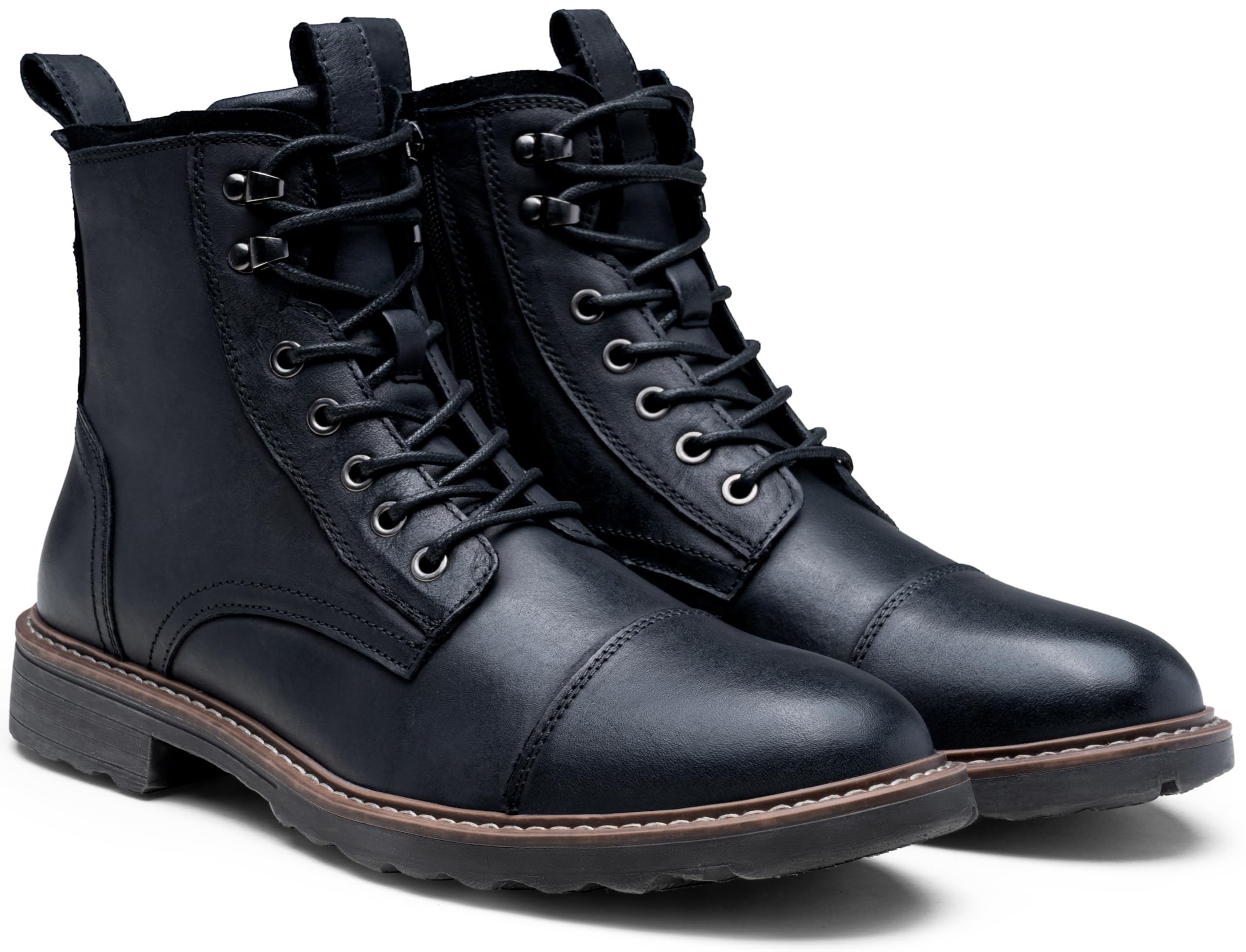 Vostey Men's Waterproof Chukka Boots - Motorcycle & Casual Leather Boots for Men | Durable Outdoor, Riding & Everyday Wear