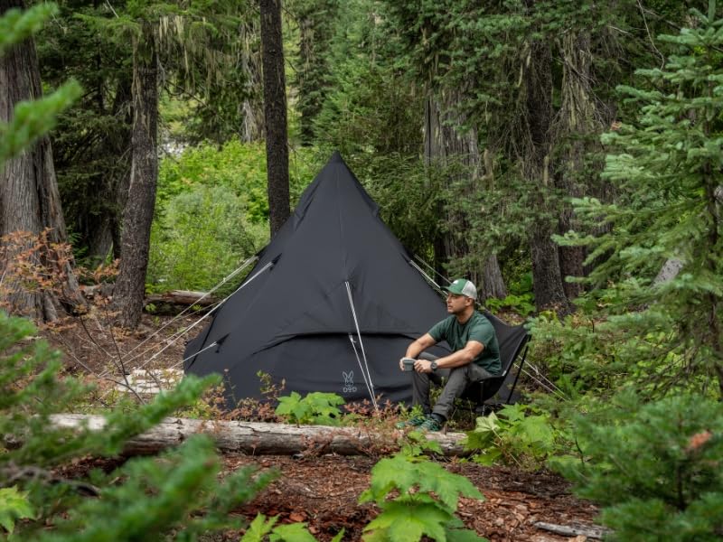 RX Pyramid Tent for Camping - 4 Person All-Season Waterproof Teepee Tent for Adults, Quick & Easy Setup, Durable Outdoor Shelter for Hiking, Backpacking & Family Camping Trips
