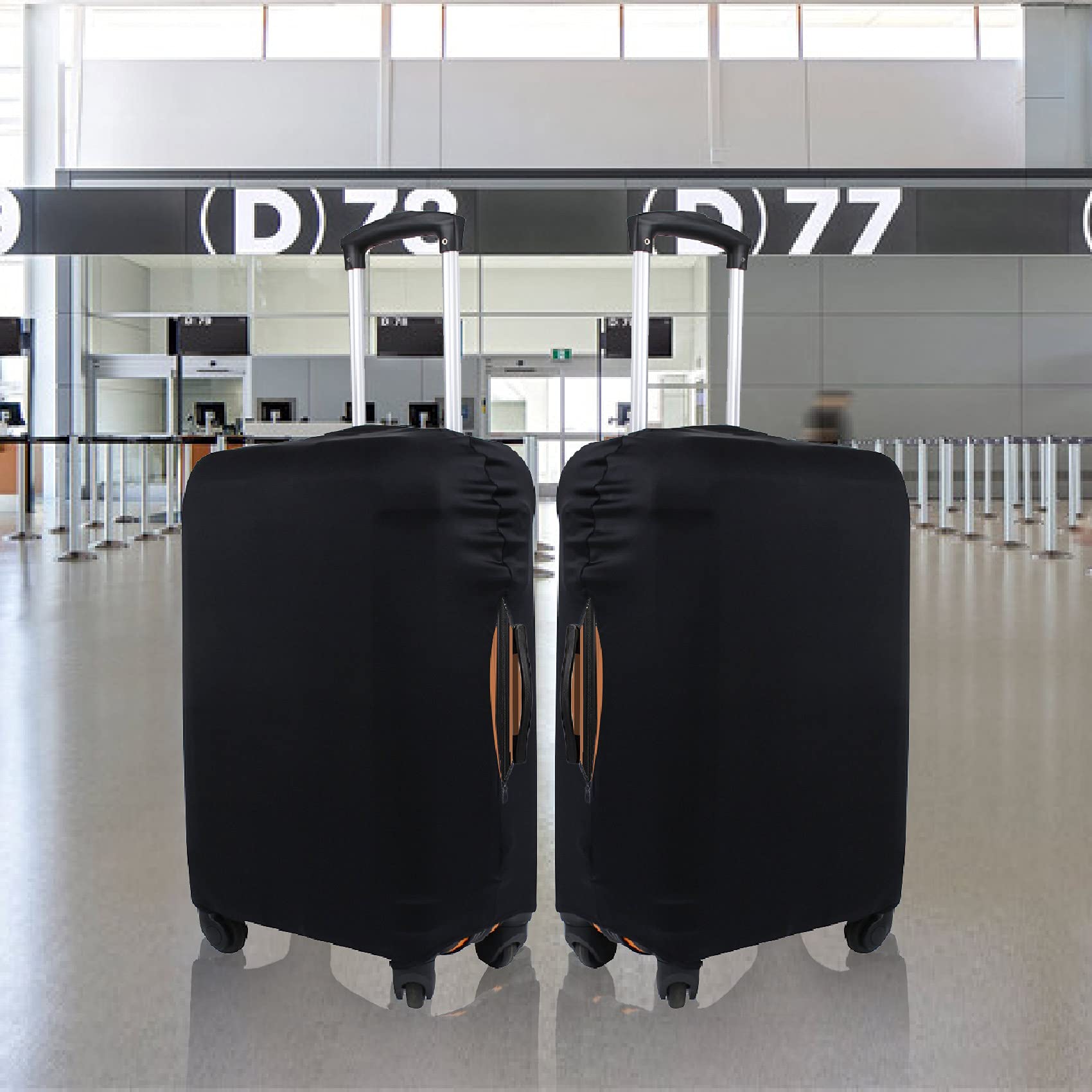 **Waterproof 18-22 Inch Suitcase Cover - Black Travel Luggage Protector for Airplane, Train & Bus (Fits Most Standard Carry-Ons)**