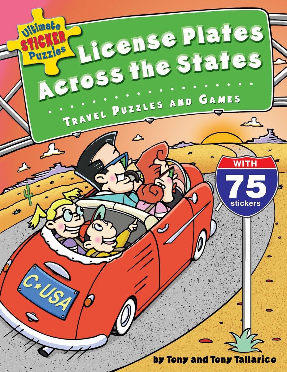 Ultimate Sticker Puzzles: License Plates Across the States - Travel Games for Kids & Adults - Perfect for Road Trips & Learning